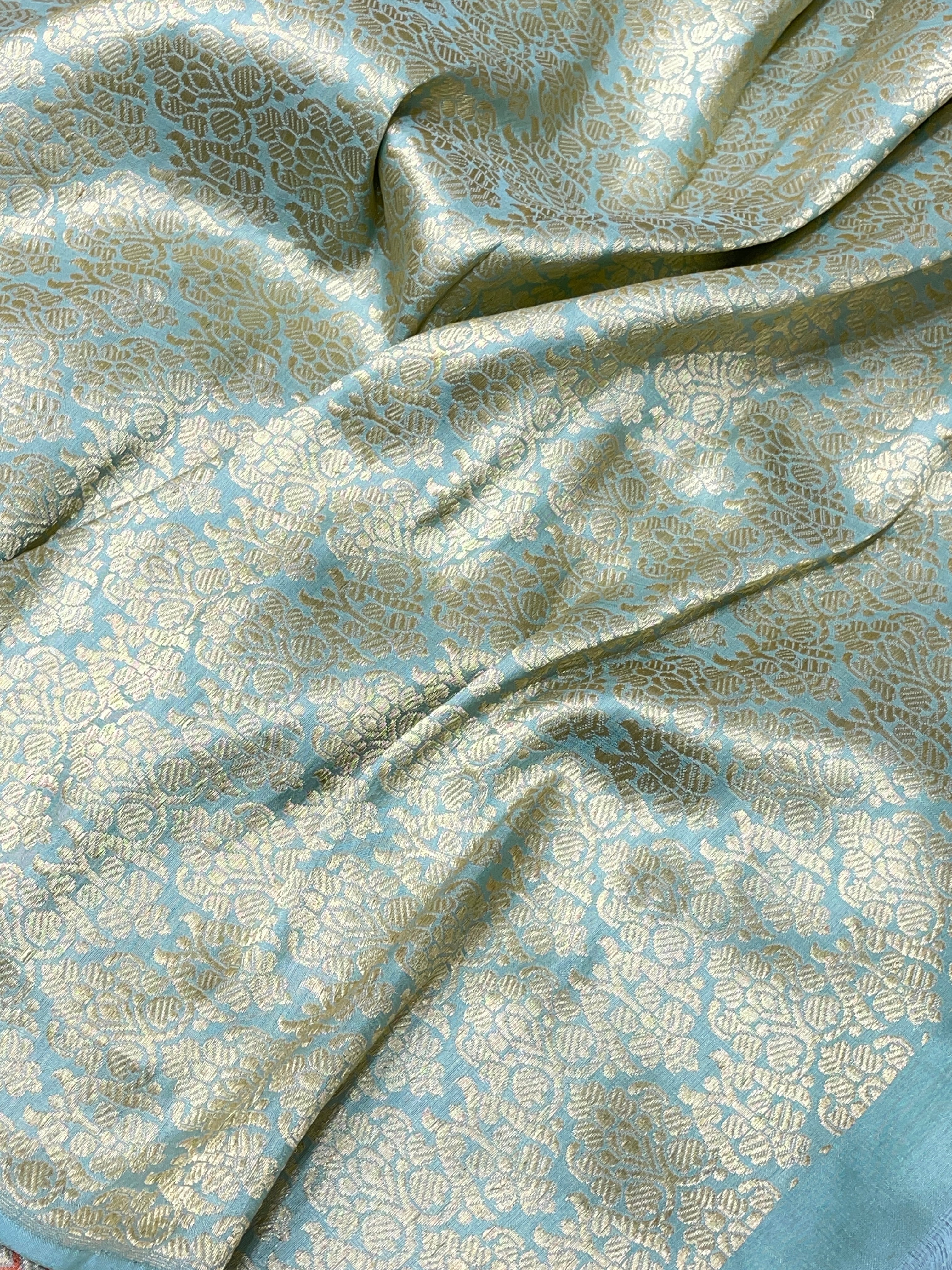 Sea Green Rangkaat Banarasi Pure Katan Silk Lehenga