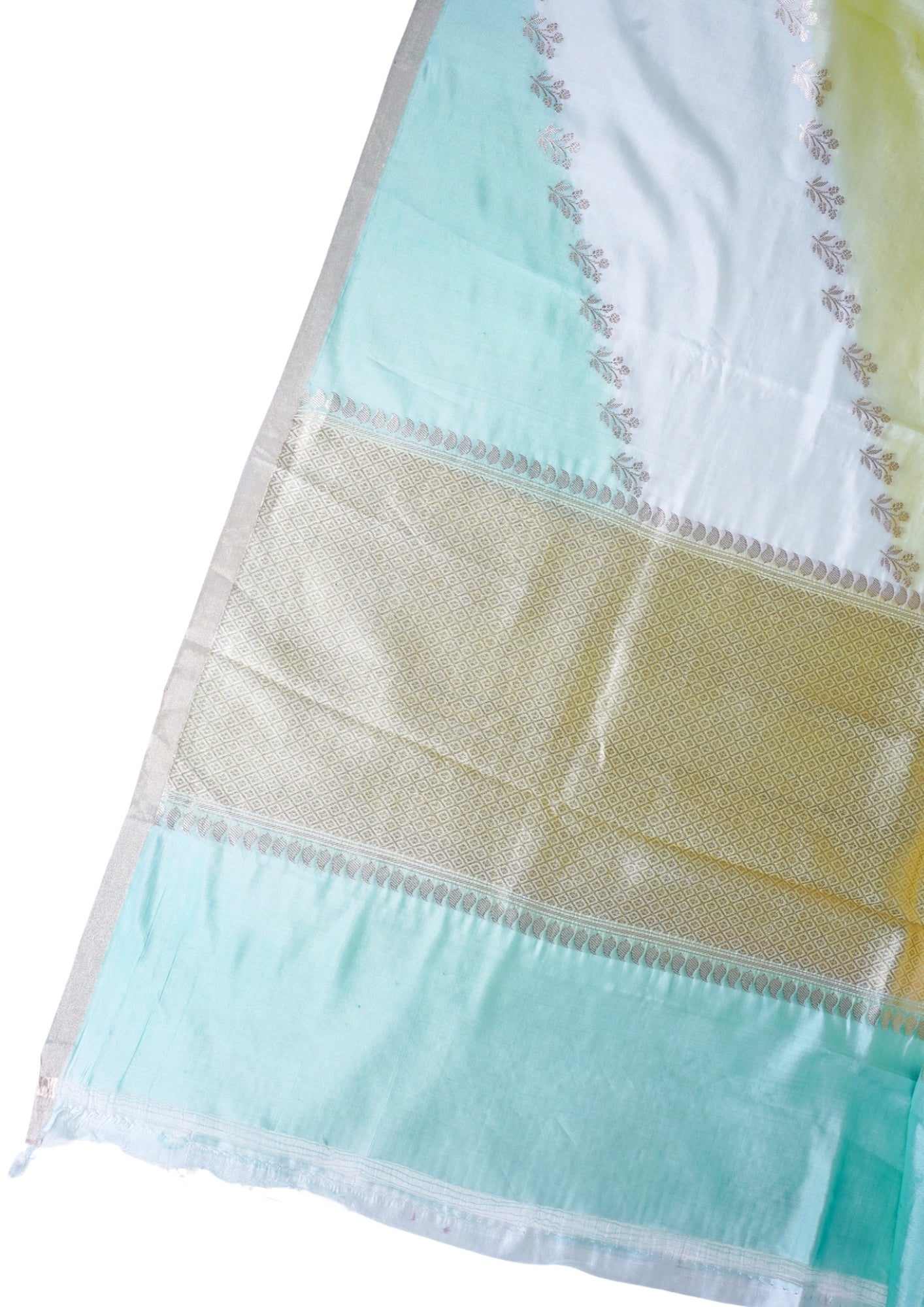 Pastel Aqua–Mint Handloom Pure Mango Katan Silk Banarasi Saree