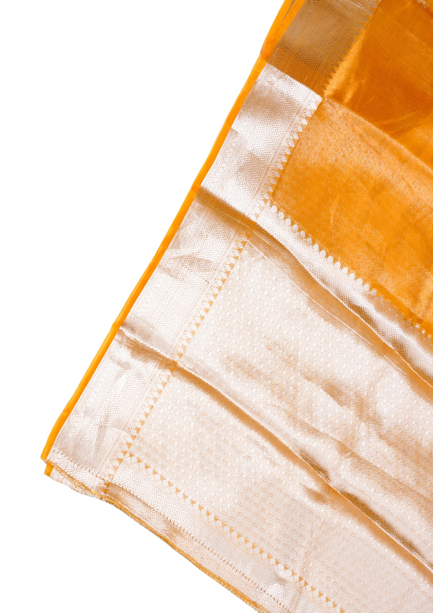 Orange Banarasi Pure Tissue Silk Saree