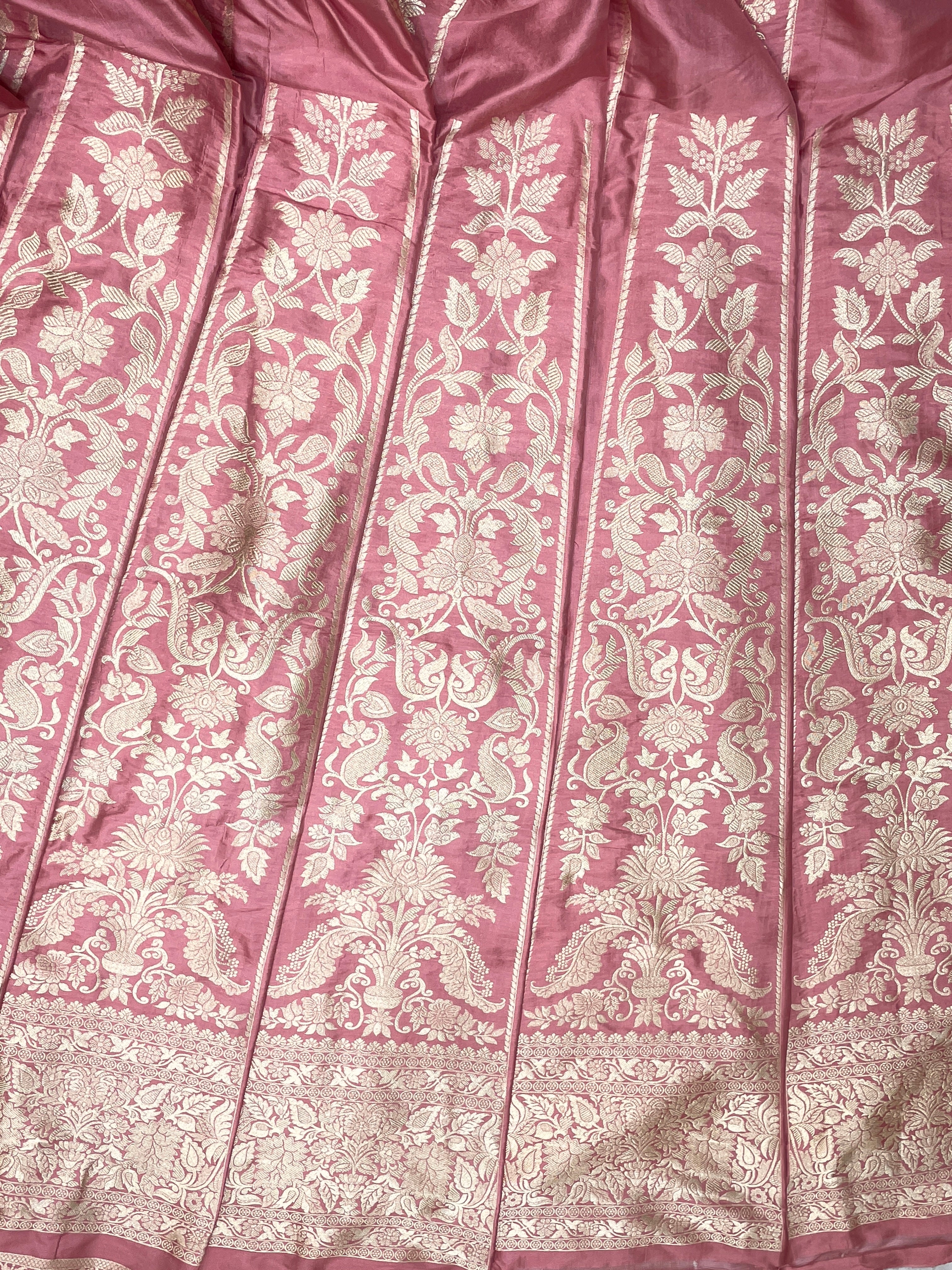 Blush Pink Banarasi Pure Katan Silk Lehenga