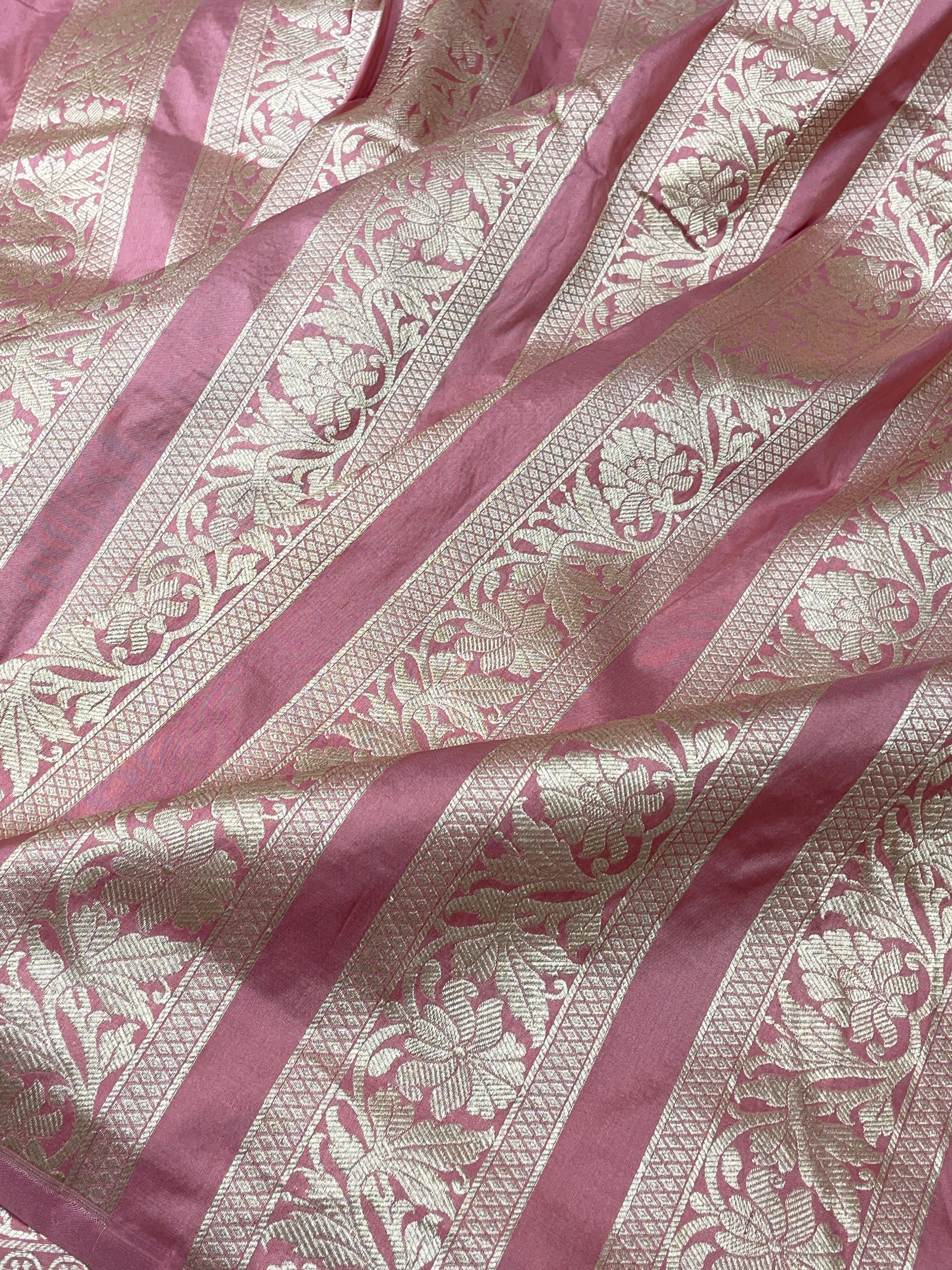Blush Pink Banarasi Pure Katan Silk Lehenga