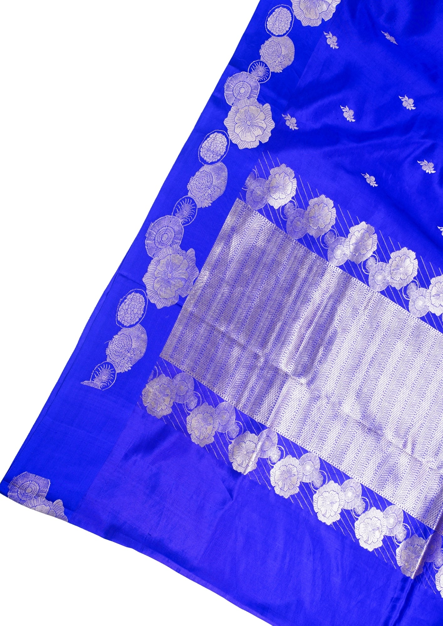 Royal Blue Handloom Pure Mango Katan Silk Saree
