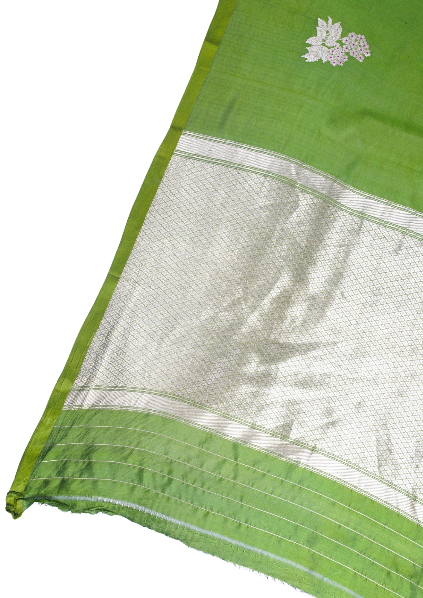 Parrot Green Handloom Pure Mango Katan Silk Saree