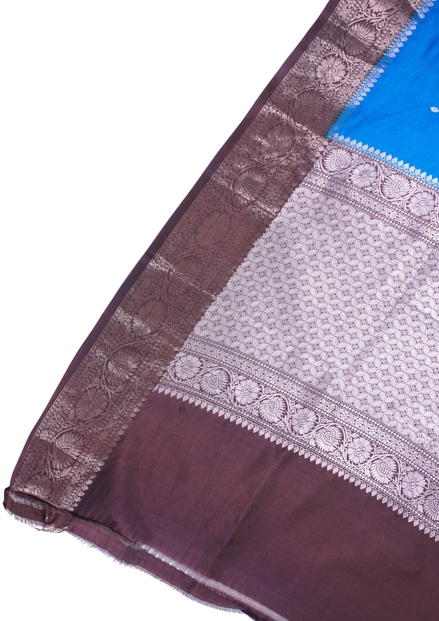 Royal Blue Handloom Pure Mango Katan Silk