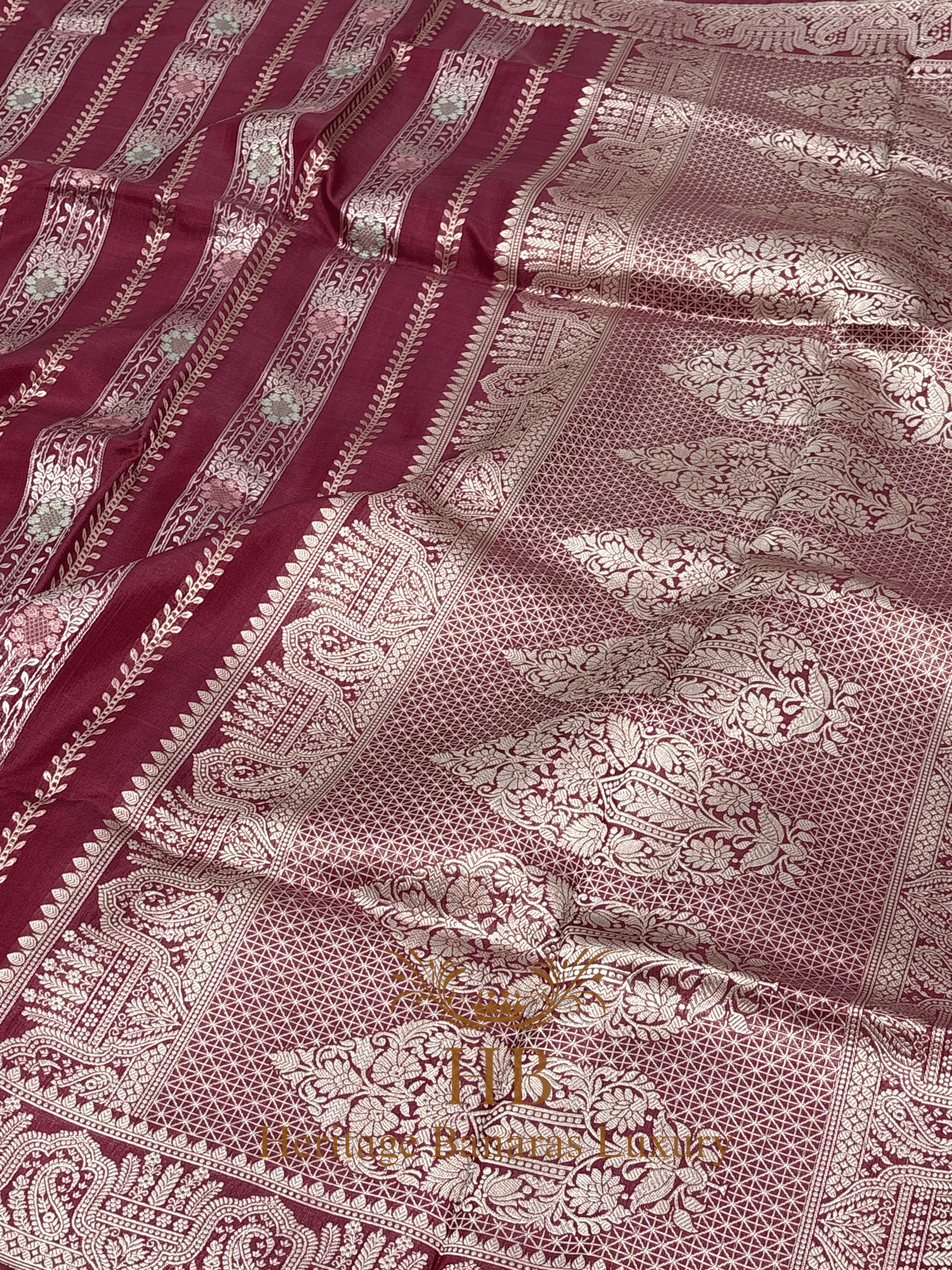 Pure Red Katan Silk Handwoven Saree