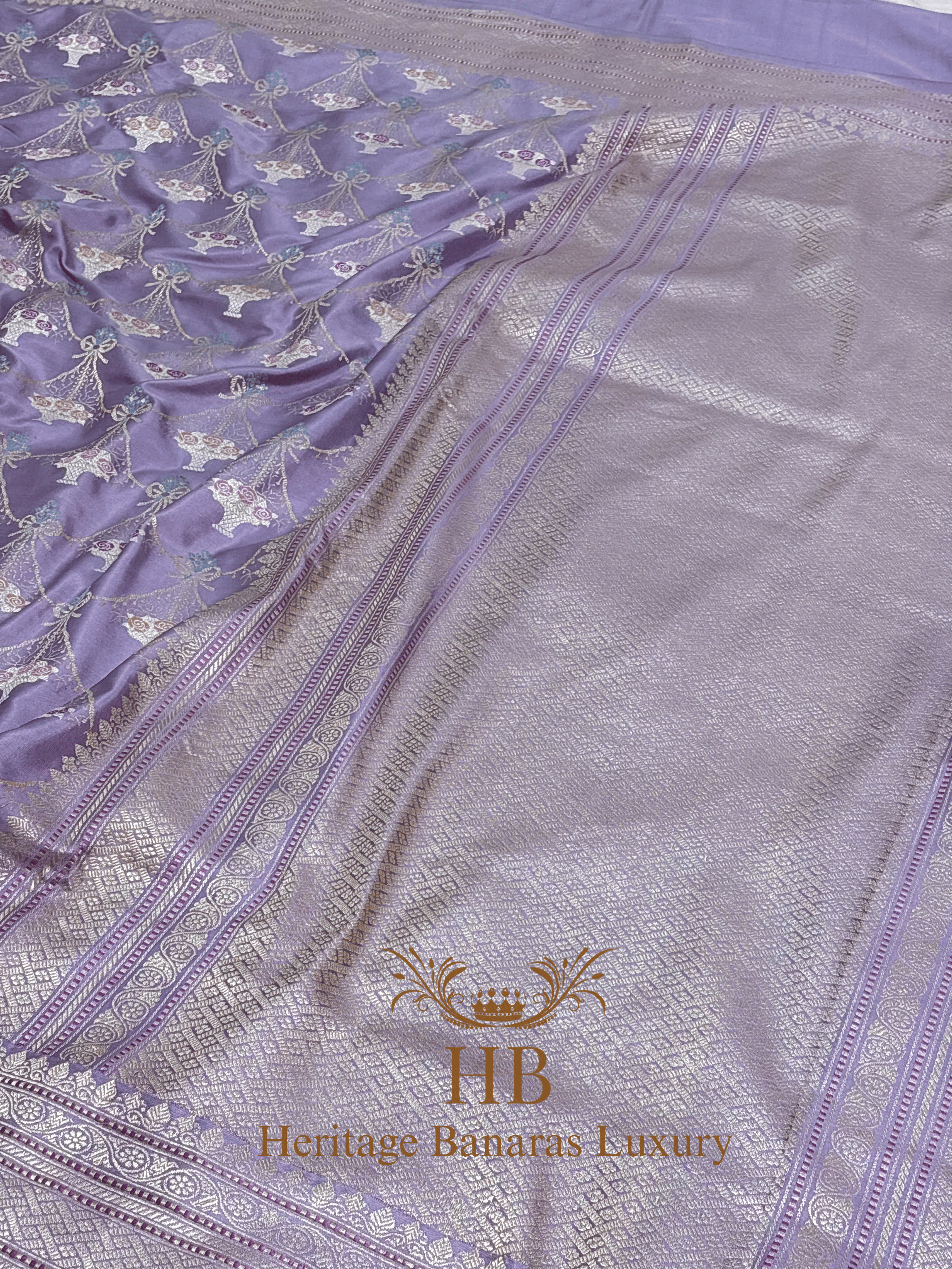 Pure Mauve Banarasi Katan Silk Handwoven Saree