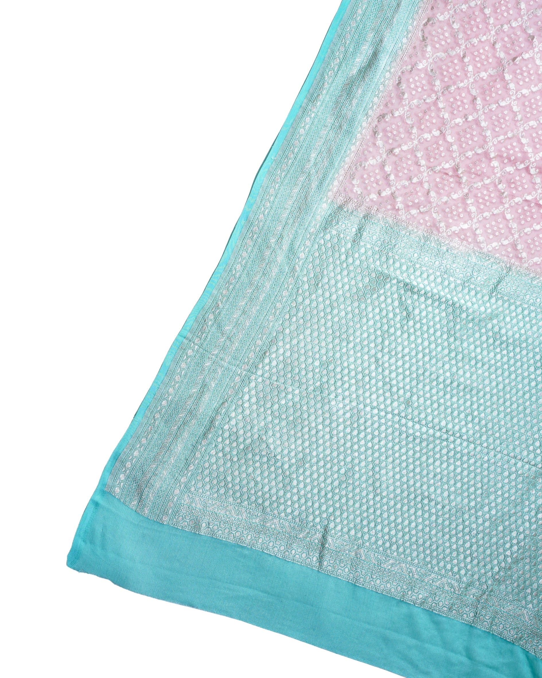 Pastel Pink Pure Khaddi Georgette Brocade Banarasi Saree