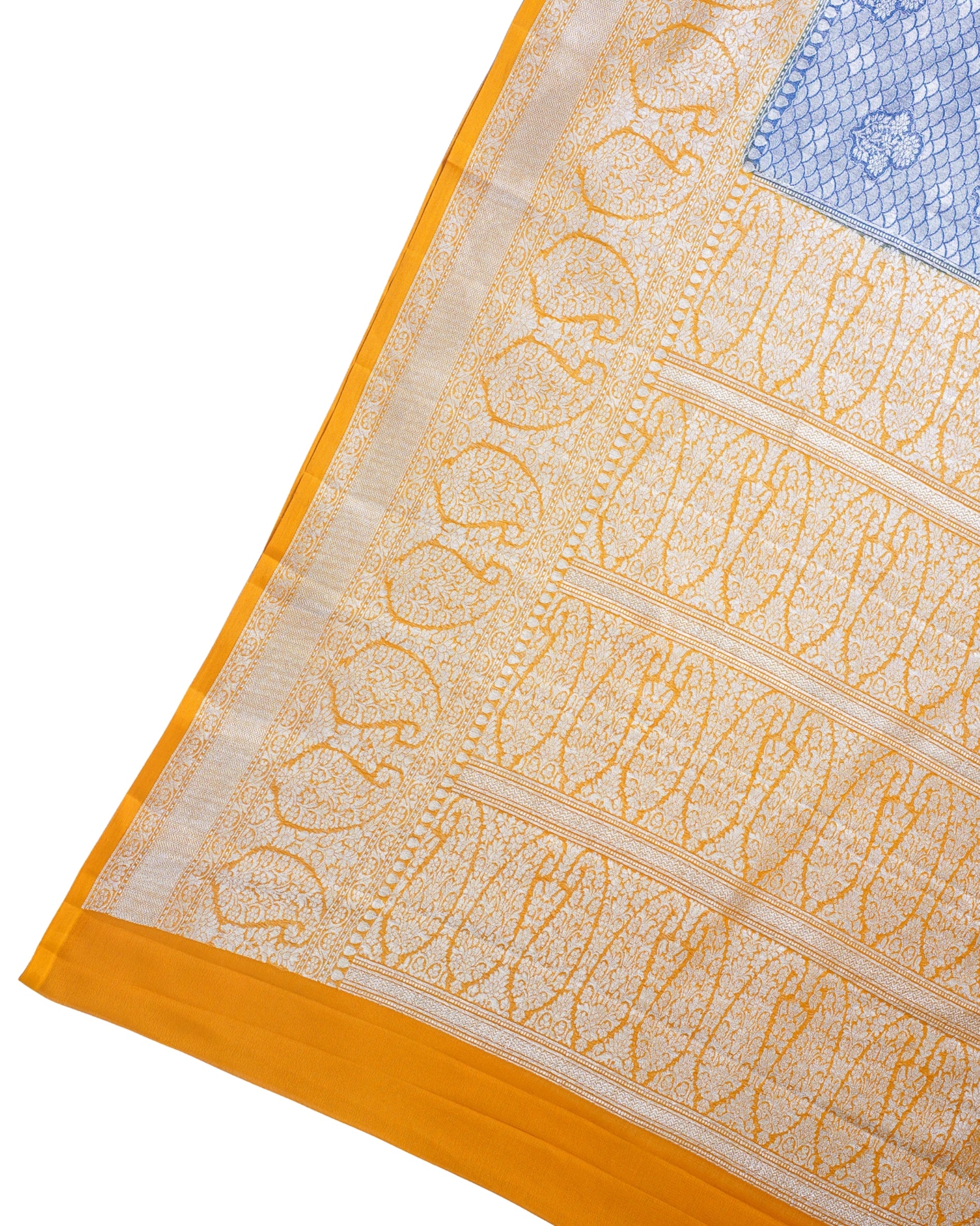 Blue Pure Khaddi Georgette Brocade Banarasi Saree