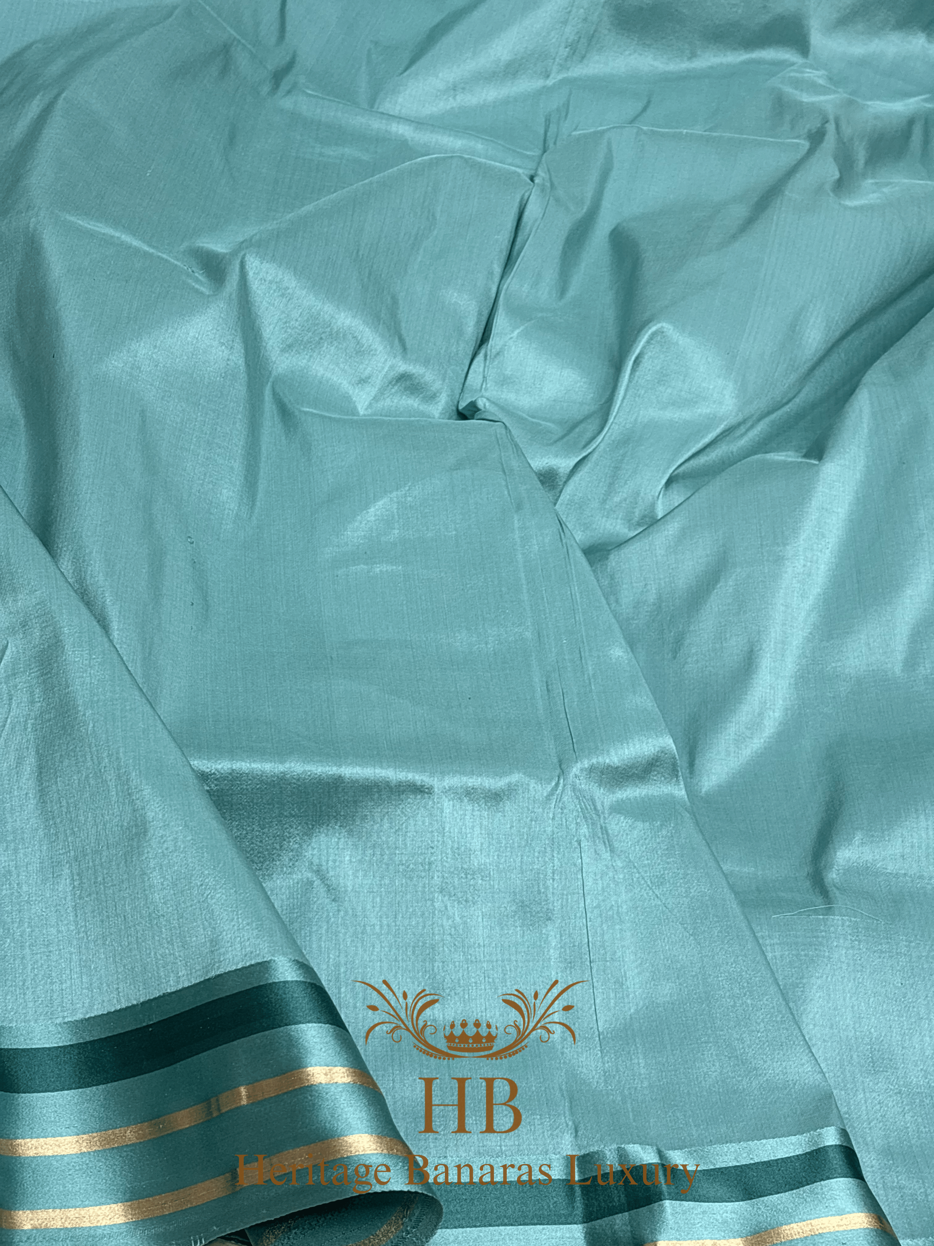 Pure Sea Green Katan Silk Handwoven Saree