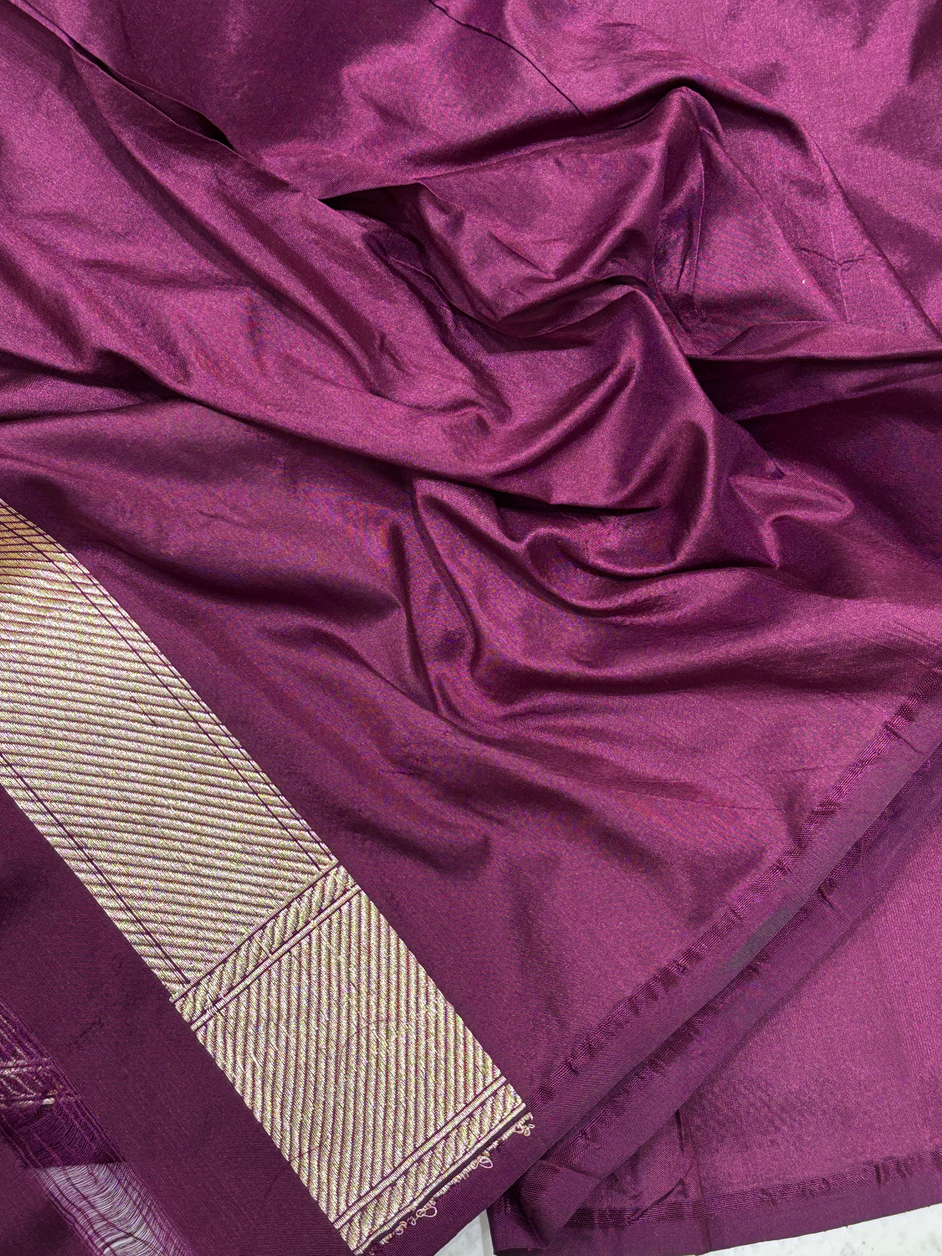 Rich Maroon Pure Banarasi Katan Silk Handwoven Saree