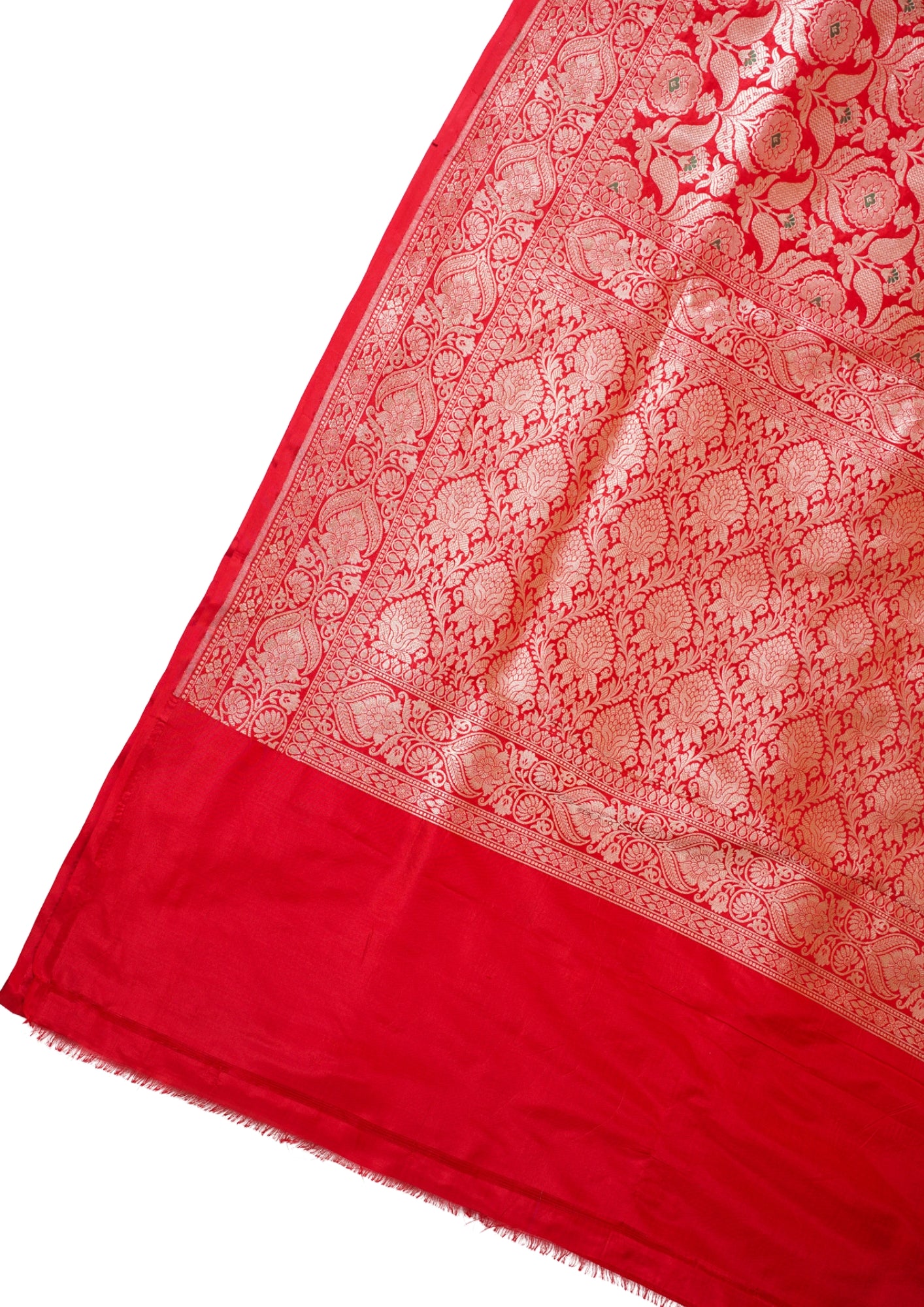 Red Banarasi Pure Katan Silk Minakari Brocade Saree