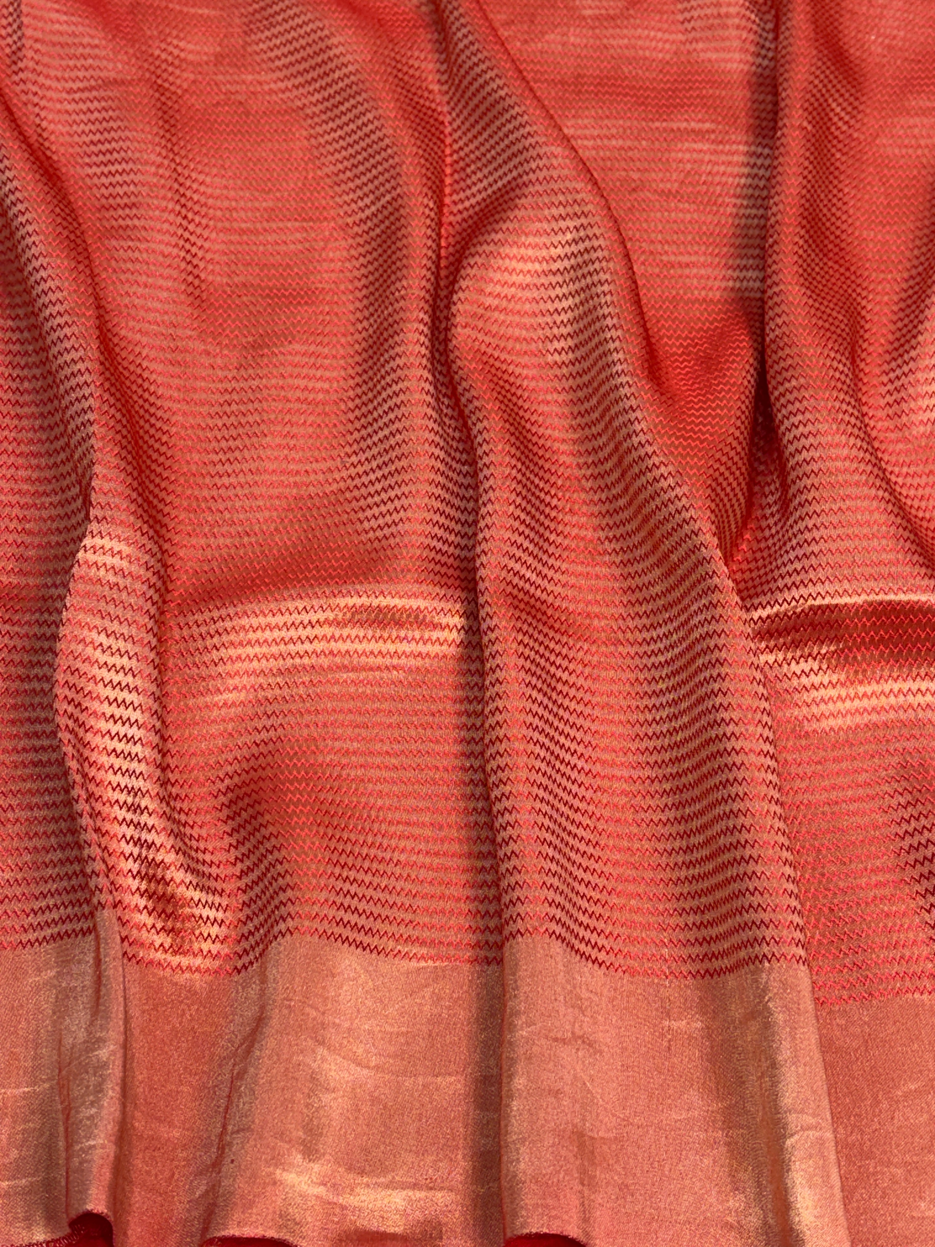 Red Handwoven Pure Banarasi Mashru Satin Silk Saree