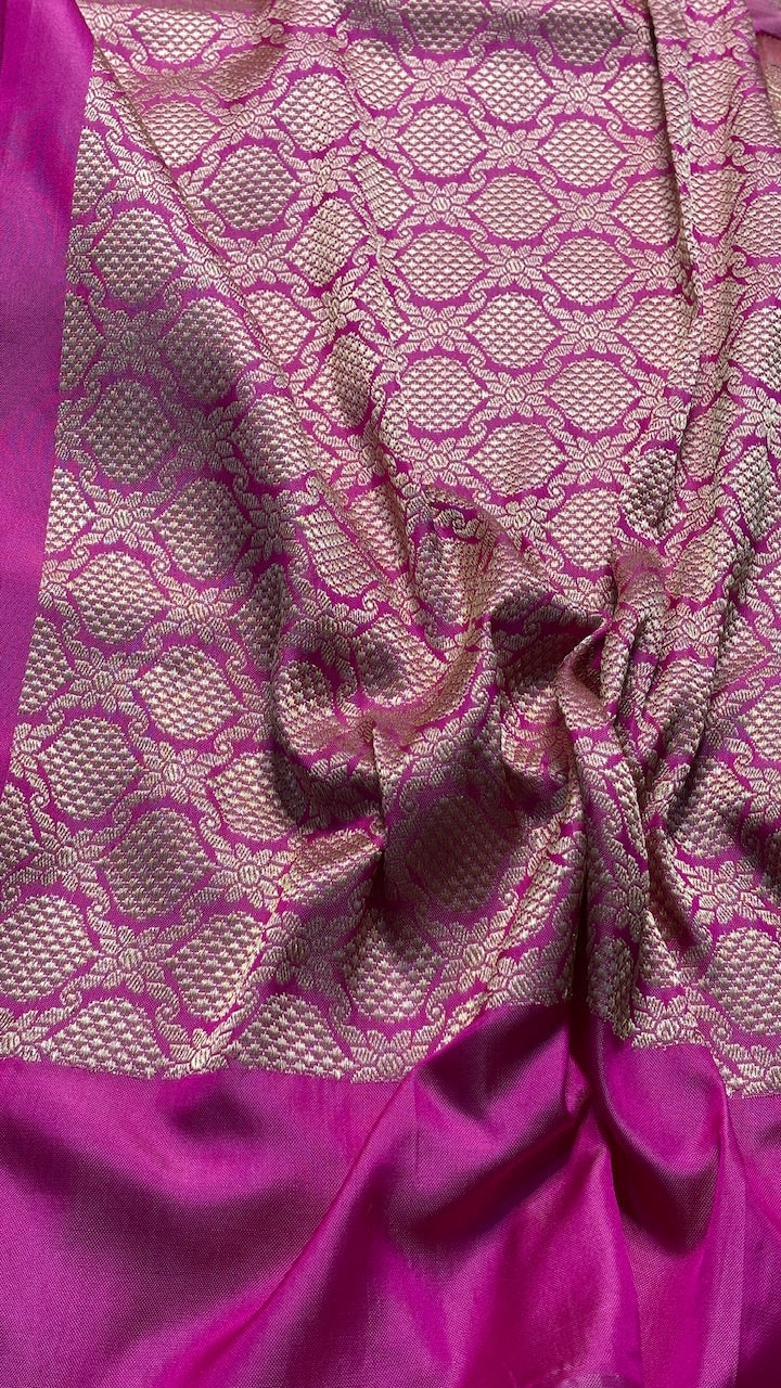 Pink Rangkaat Banarasi Katan Silk Handwoven Saree