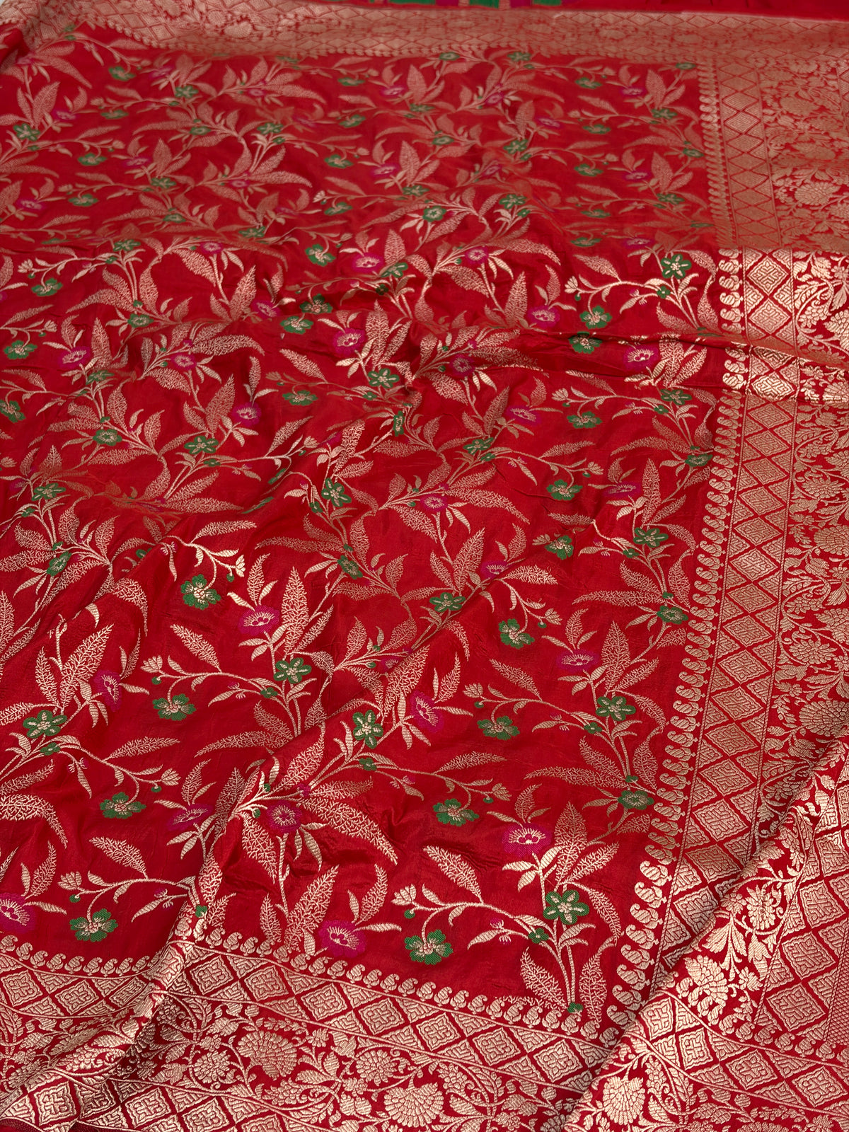 Red Pure Banarasi Katan Silk Saree
