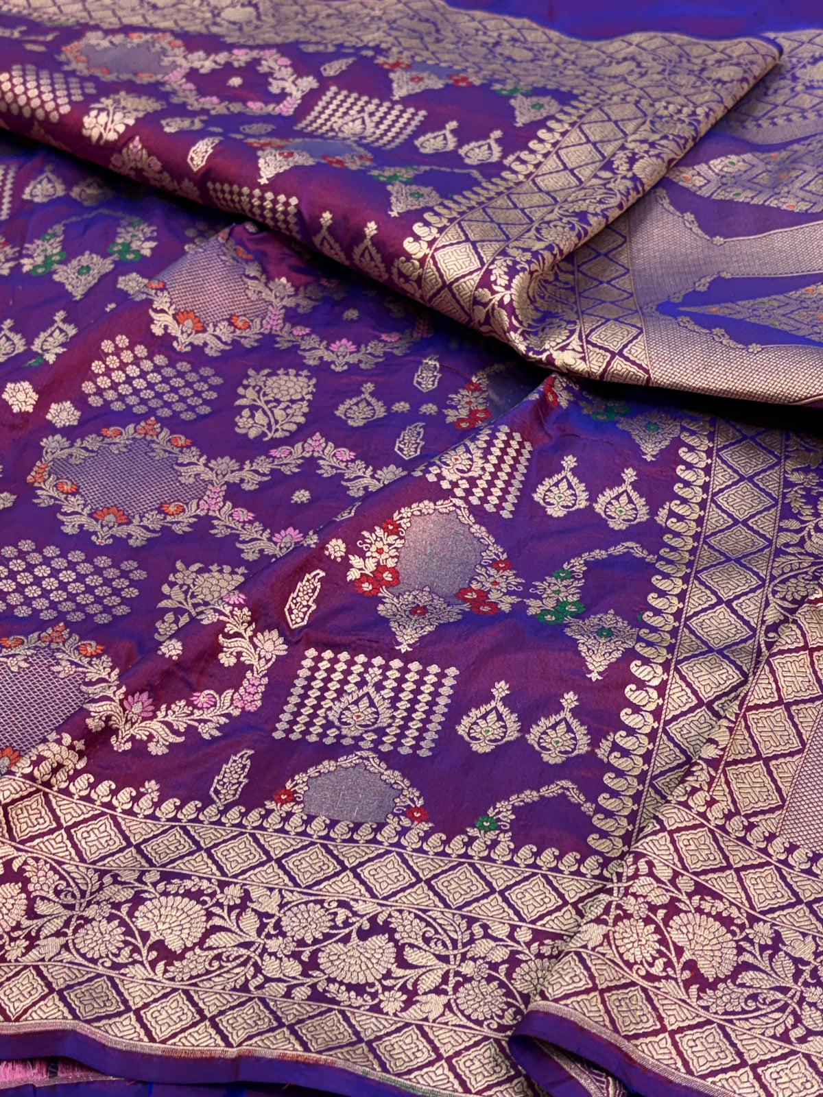 Purple Pure Banarasi Katan Silk Saree