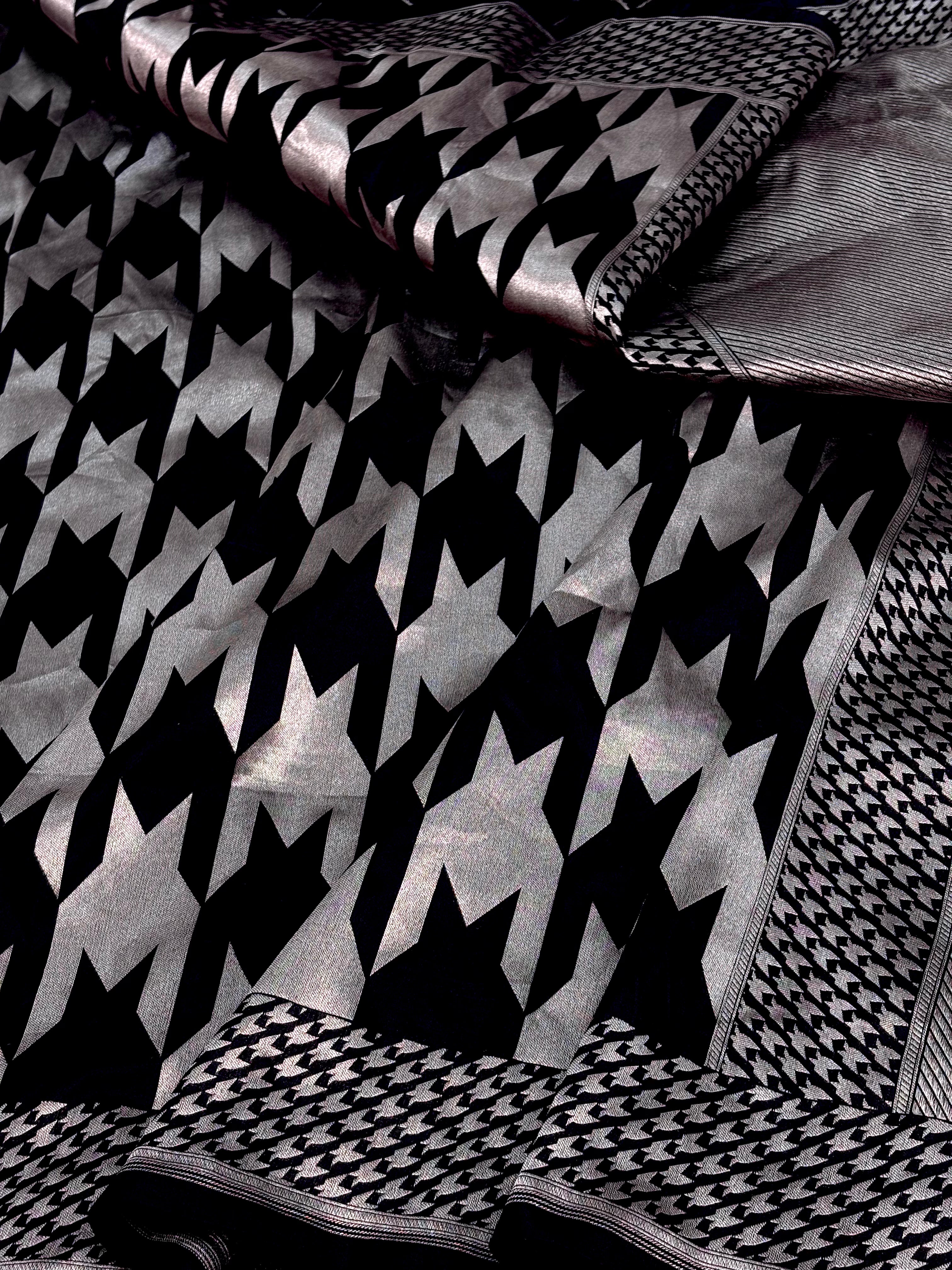 Modern Banarasi Pure Katan Silk Saree with Silver Zari Weaving