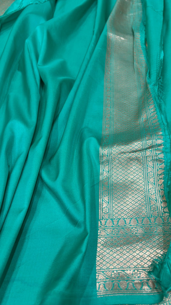 Emerald Green Pure Meenakari Banarasi Katan Silk Saree