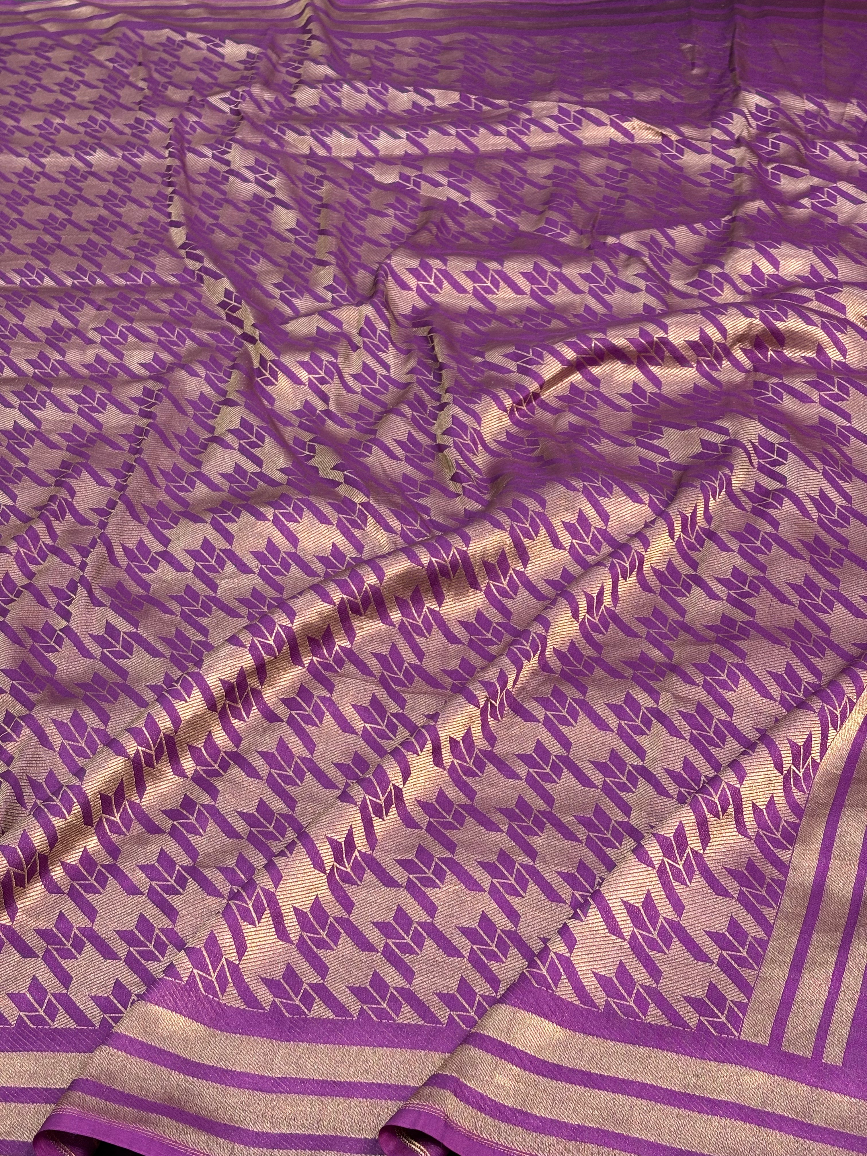 Purple Modern Banarasi Pure Katan Silk Brocade Saree