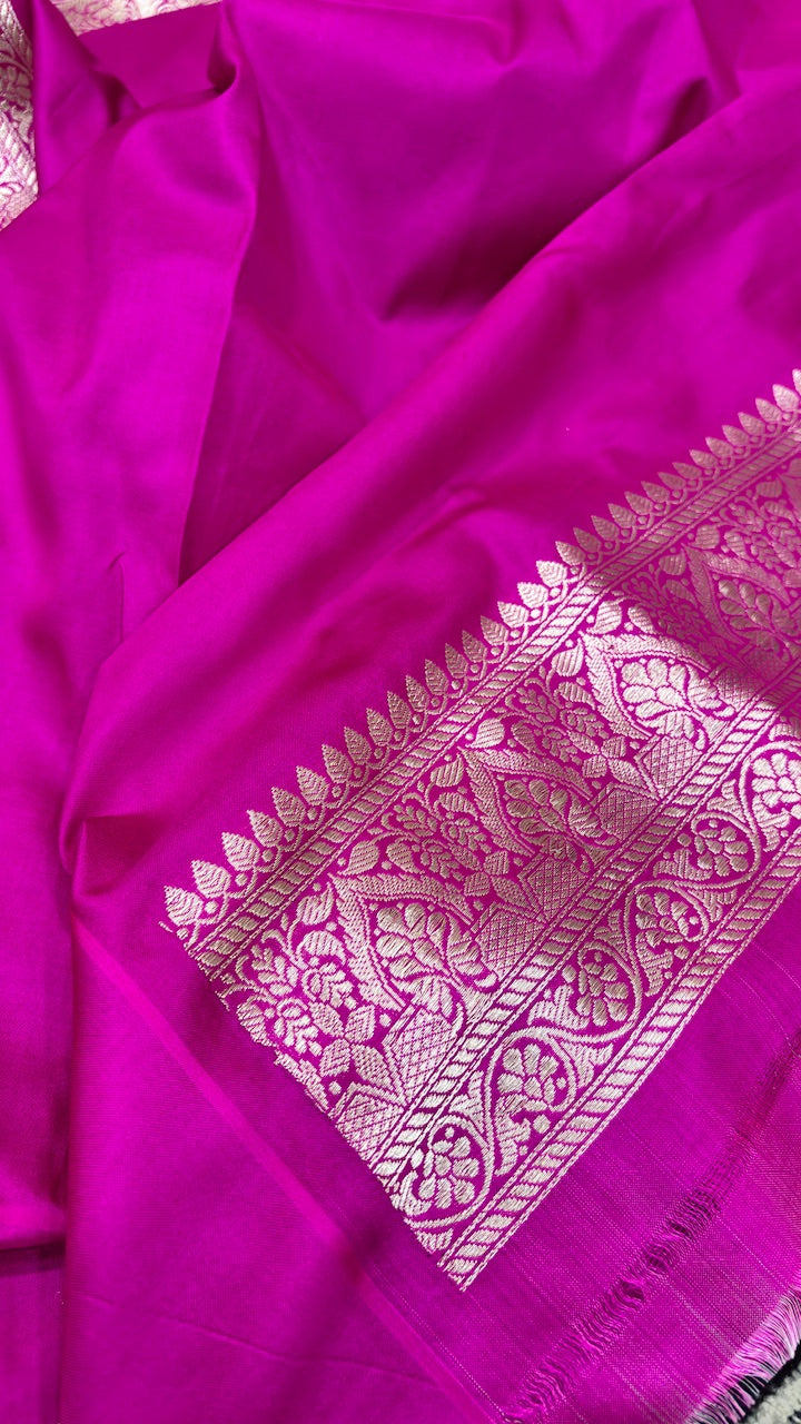 Sage Grey Banarasi Katan Silk Handwoven Saree