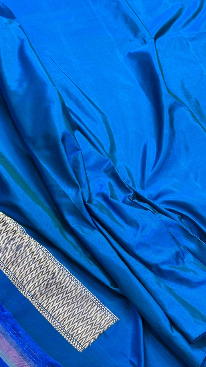 Royal Electric Blue Pure Banarasi Katan Silk Handwoven Saree