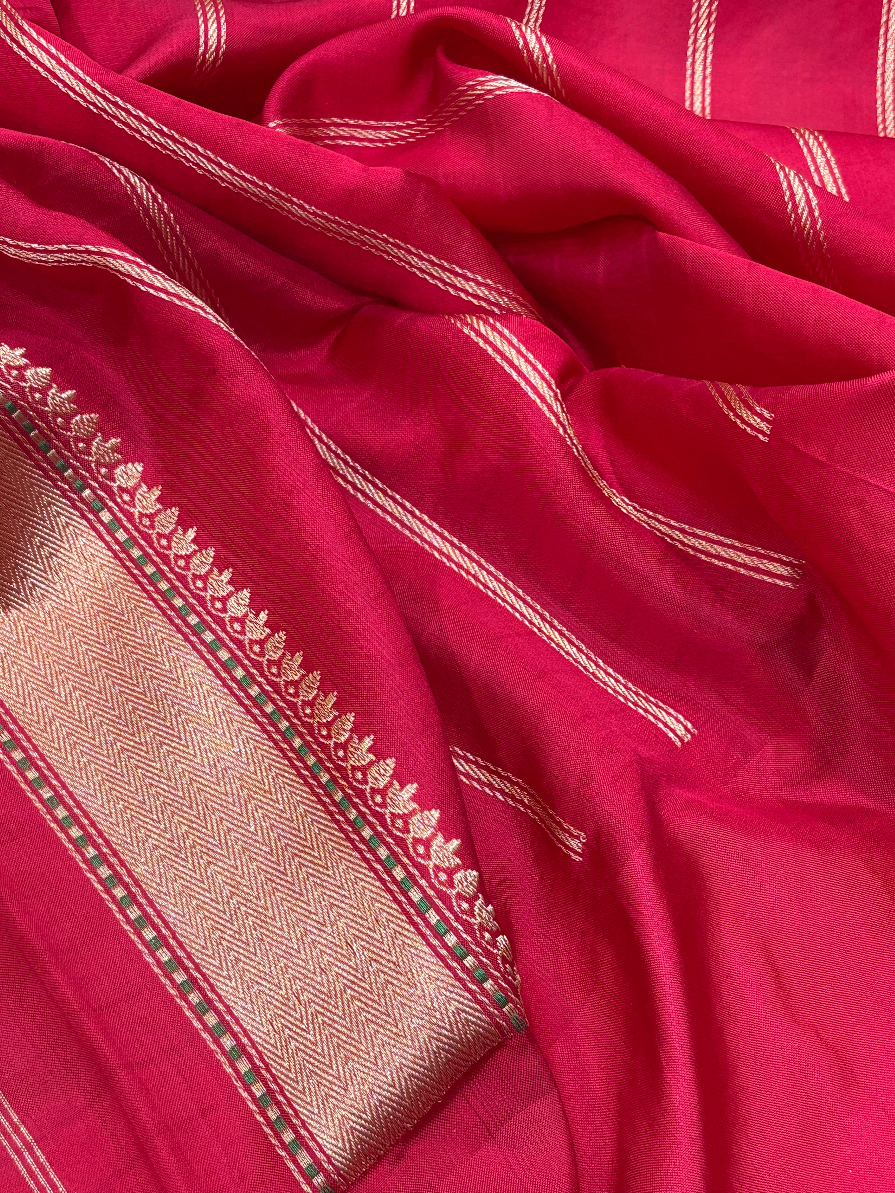 Light Mint Green Banarasi Tissue Silk Handwoven Saree