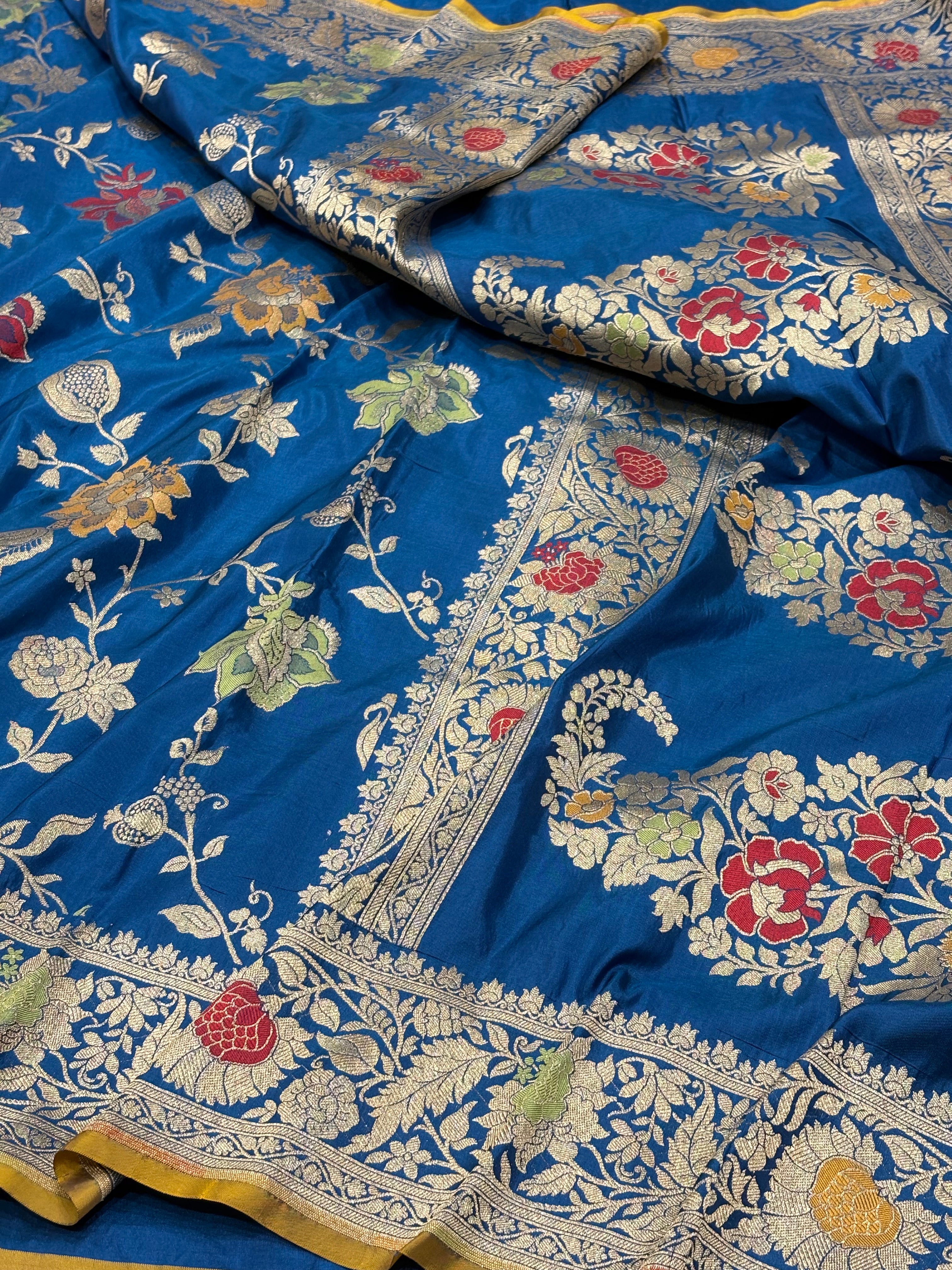 Royal Blue Pure Banarasi Katan Silk Saree