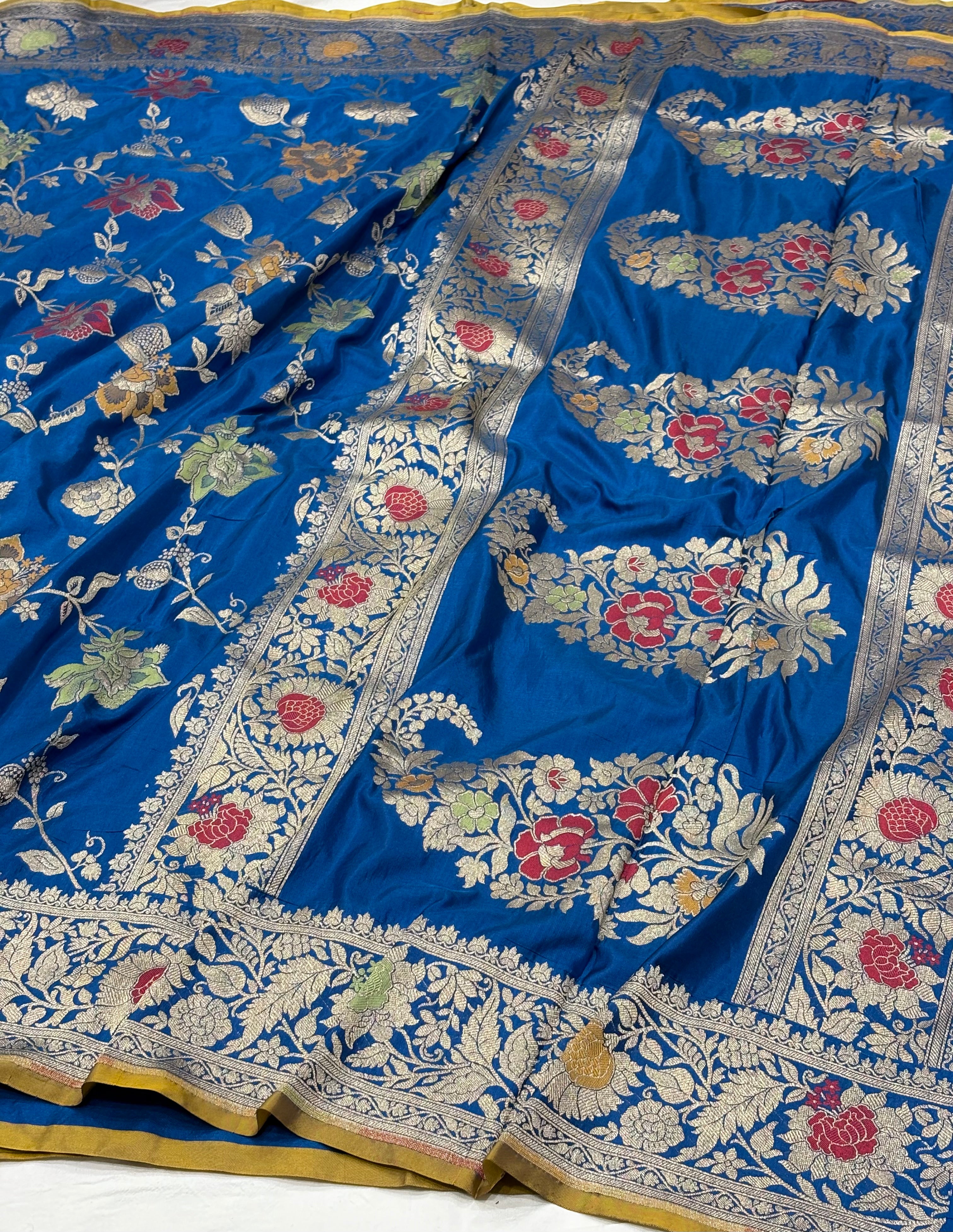 Royal Blue Pure Banarasi Katan Silk Saree