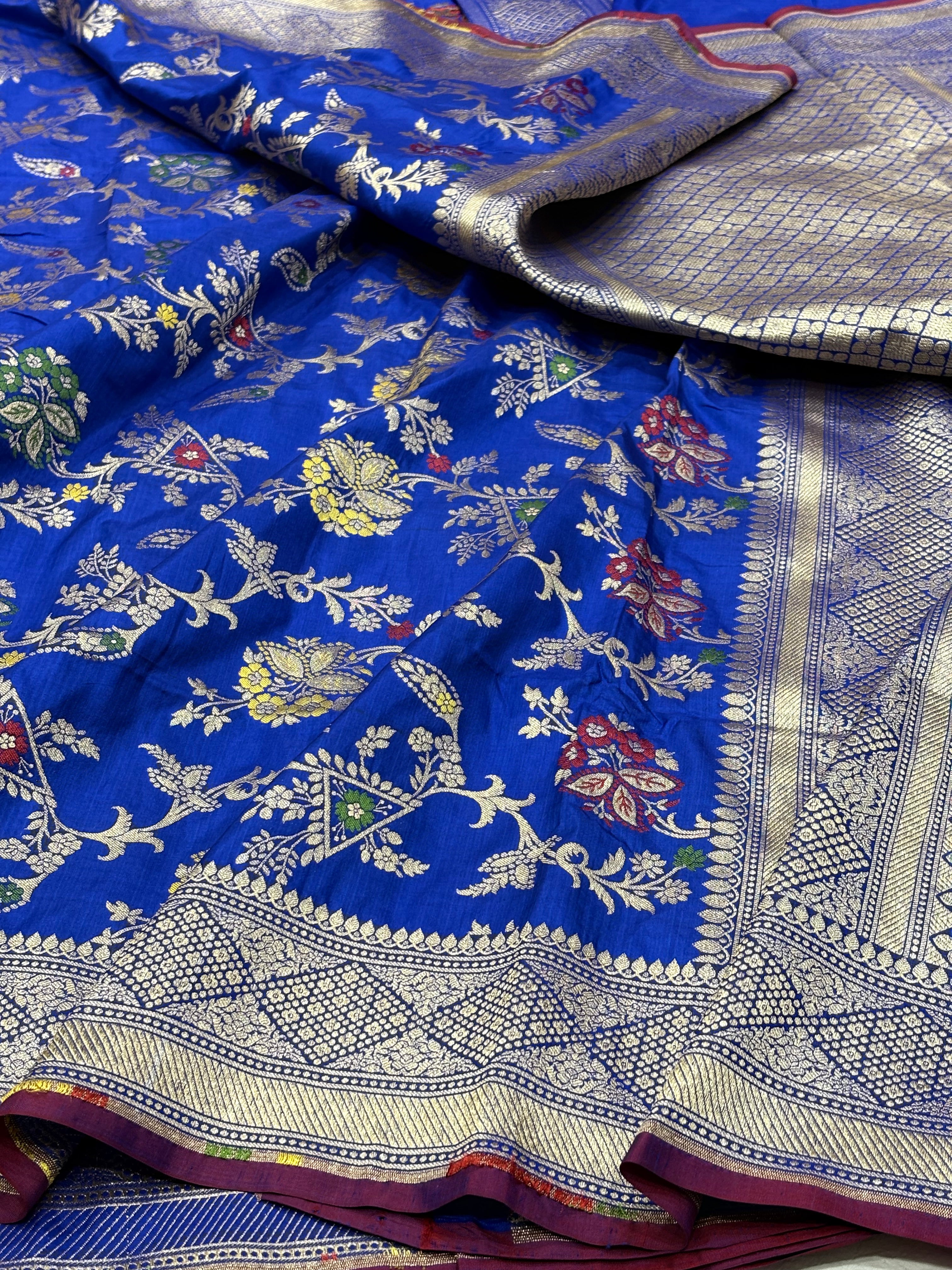 Royal Blue Pure Banarasi Katan Silk Saree