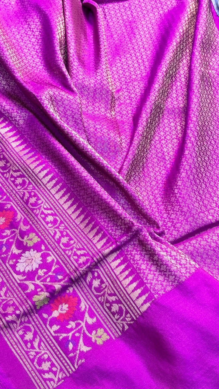 Steel Blue Pure Banarasi Ektara Silk Handwoven Saree