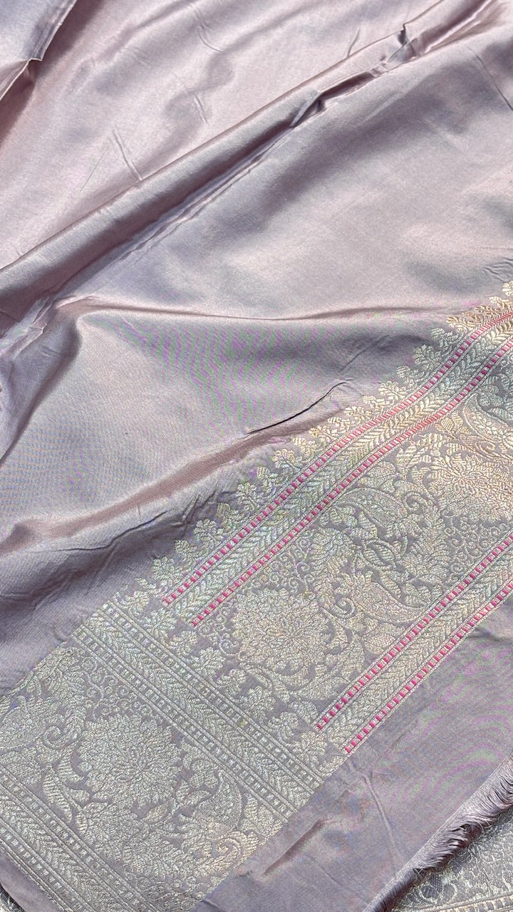 Mauve Pure Banarasi Katan Silk Handloom Saree