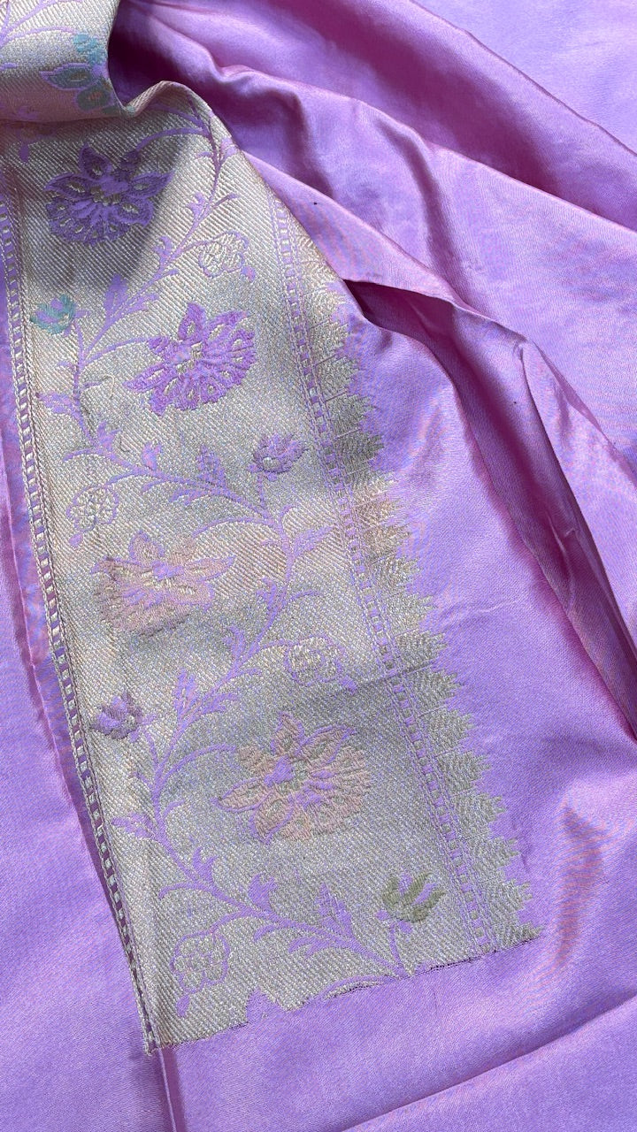Baby Pink Pure Banarasi Katan Silk Handloom Saree