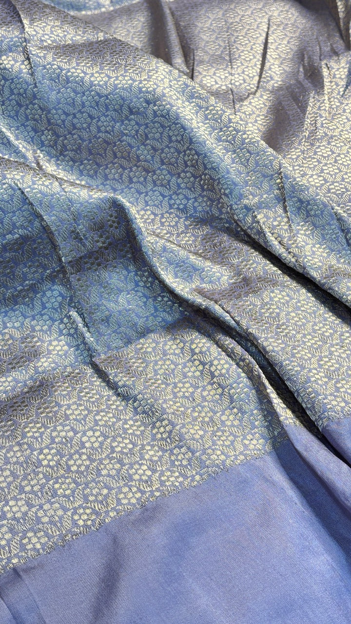Rose Gold Pure Banarasi Katan Silk Handloom Saree