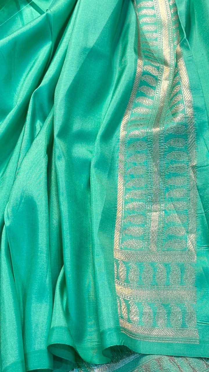 Sea Green Banarasi Brocade Silk Saree