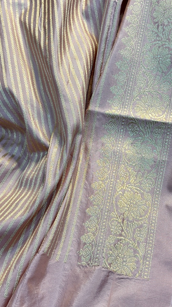 Blush Orchid Pink Pure Banarasi Katan Silk Handloom Saree