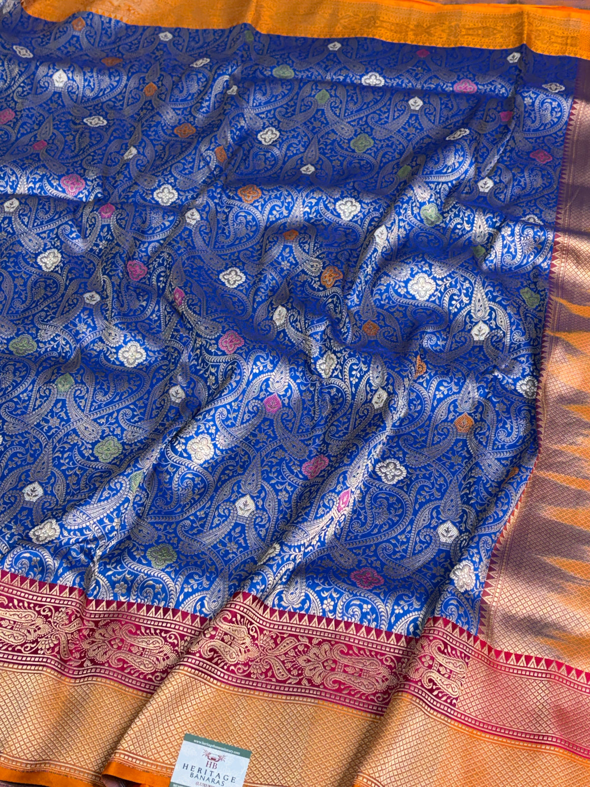 Royal Blue Handwoven Pure BANARASI Brocade Saree