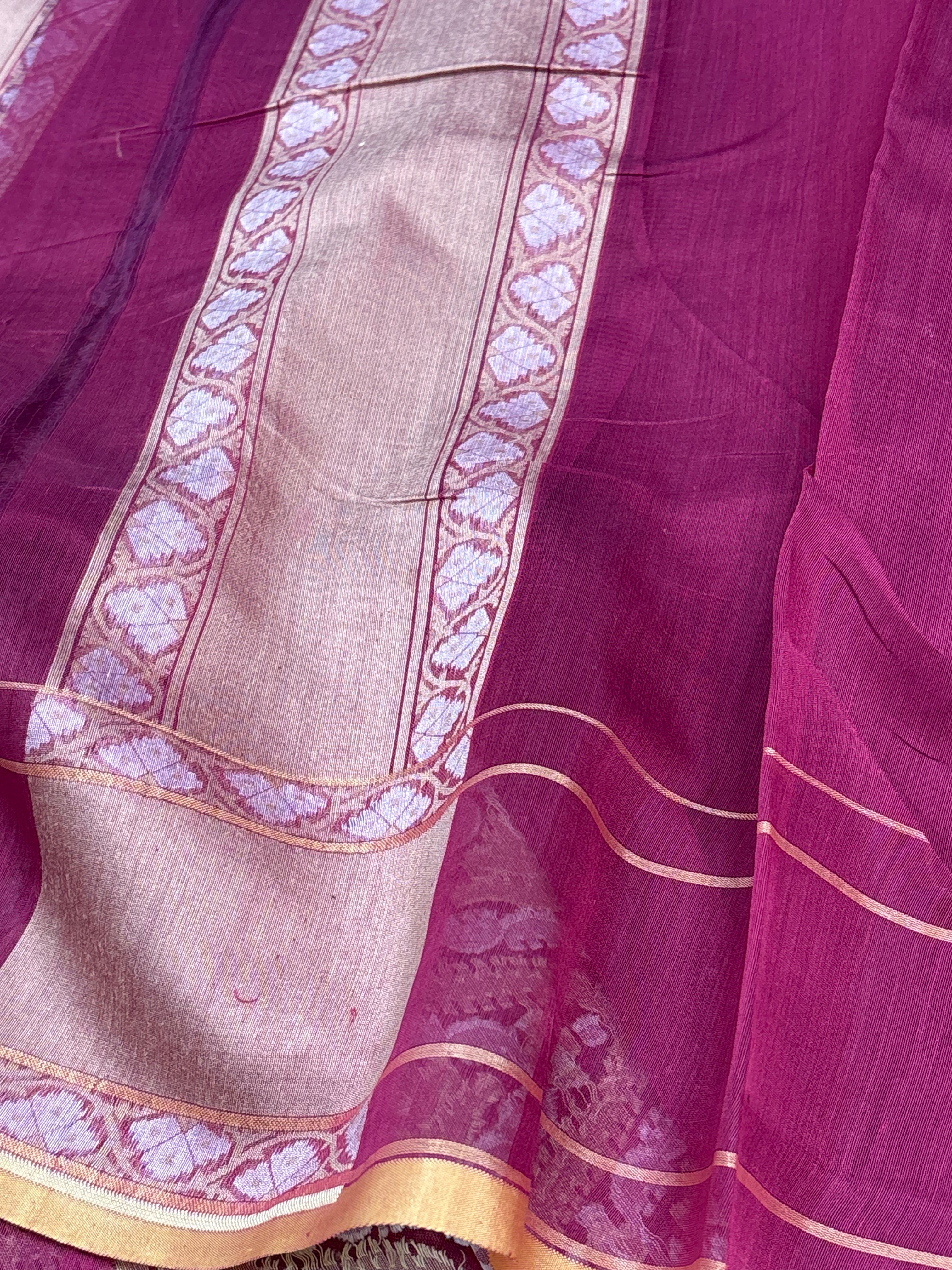 Pink Cotton Jamdani Handwoven Saree