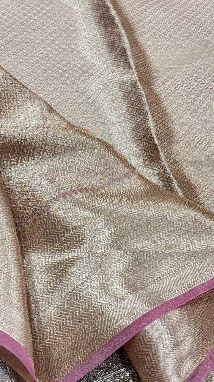 Purple Banarasi Tissue Silk Handwoven Saree