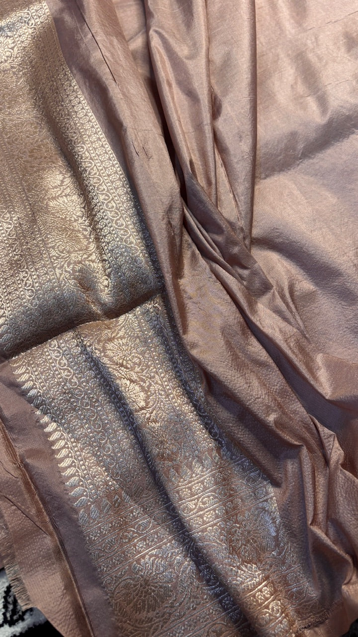 Brown Pure Banarasi Katan Silk Saree