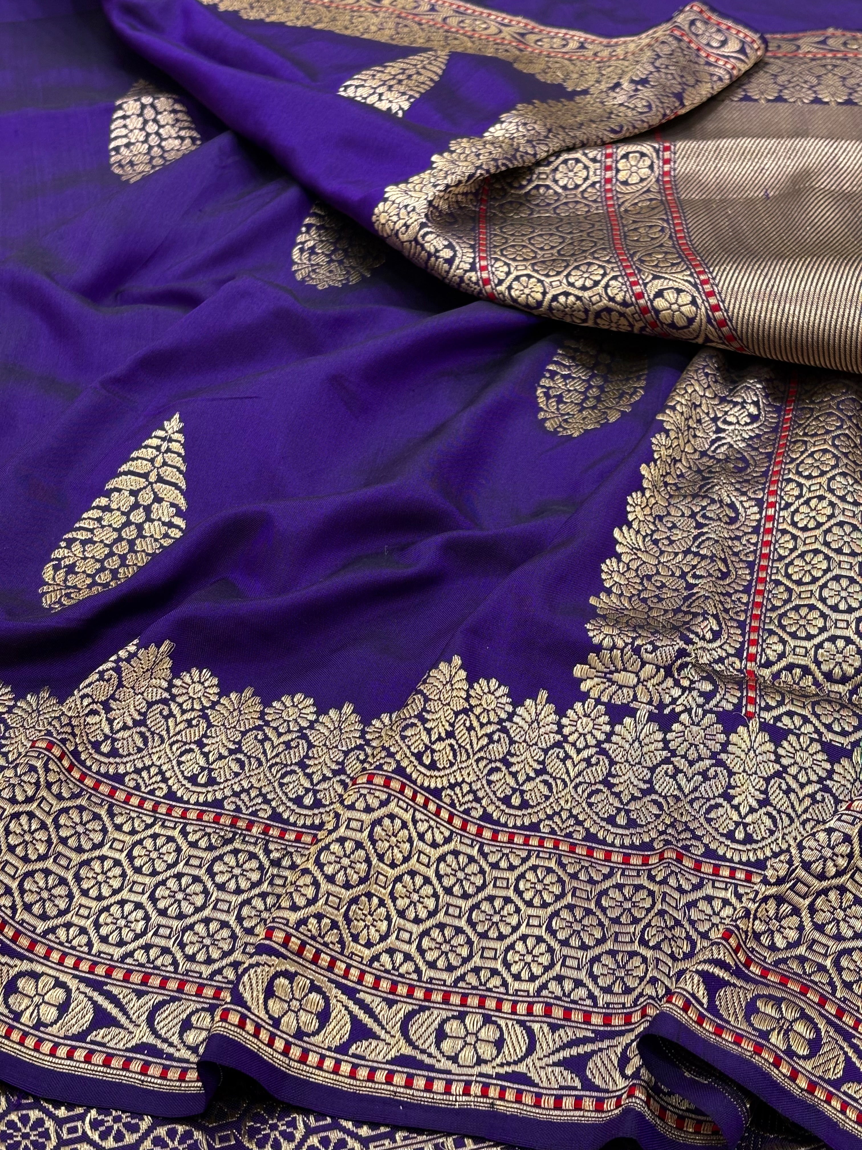 Purple Pure Banarasi Ektara Silk Handwoven Saree