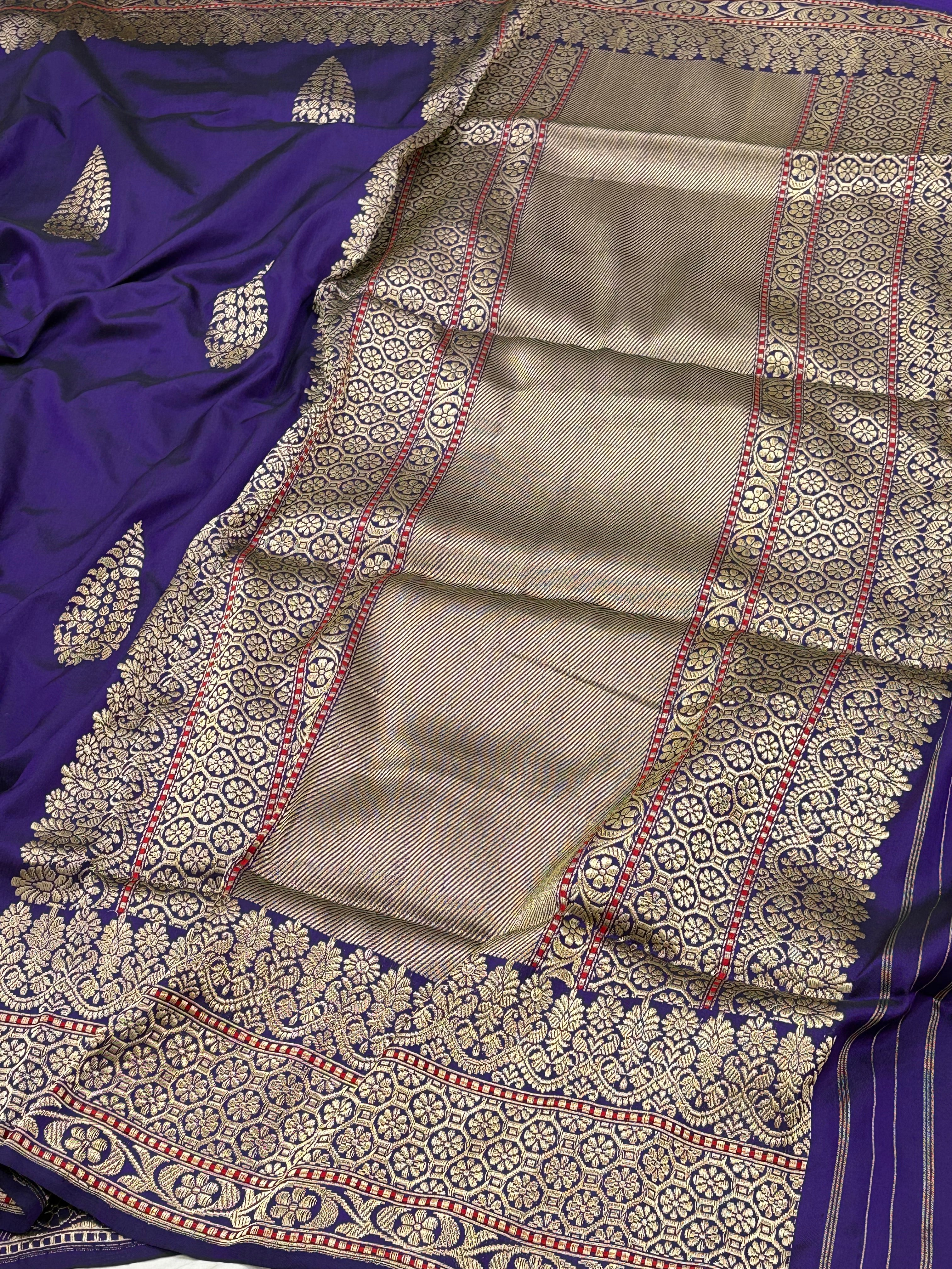 Purple Pure Banarasi Ektara Silk Handwoven Saree