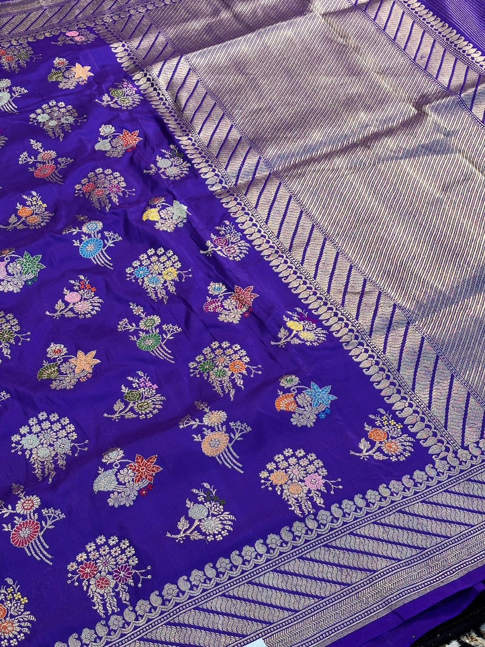 Purple Pure Banarasi Katan Silk Saree