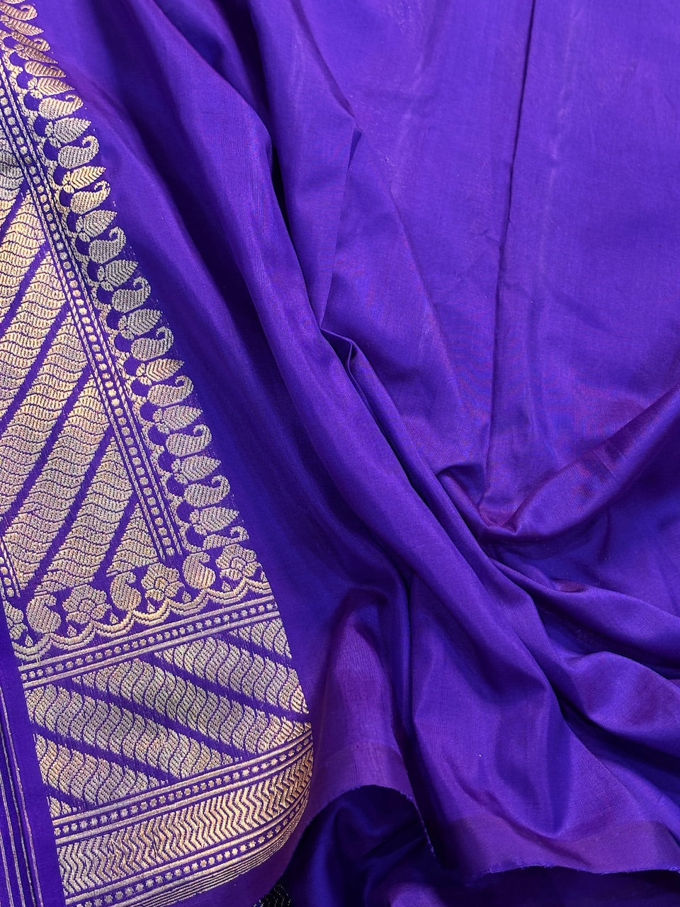 Purple Pure Banarasi Katan Silk Saree