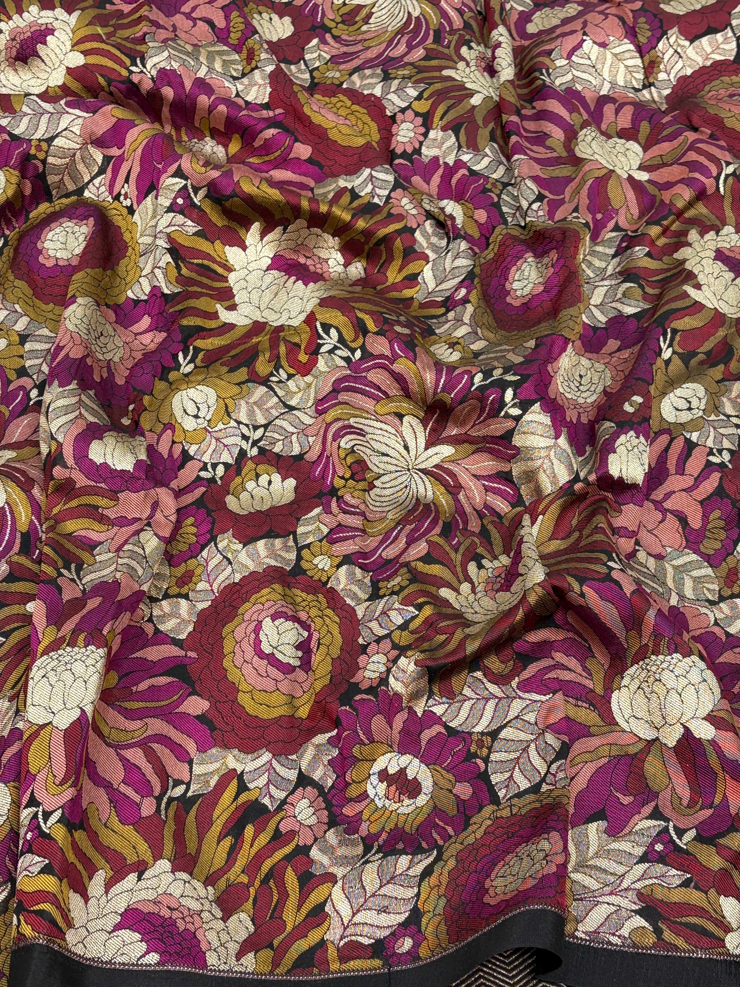 Black Banarasi Brocade Saree with Khimkhab Pallu
