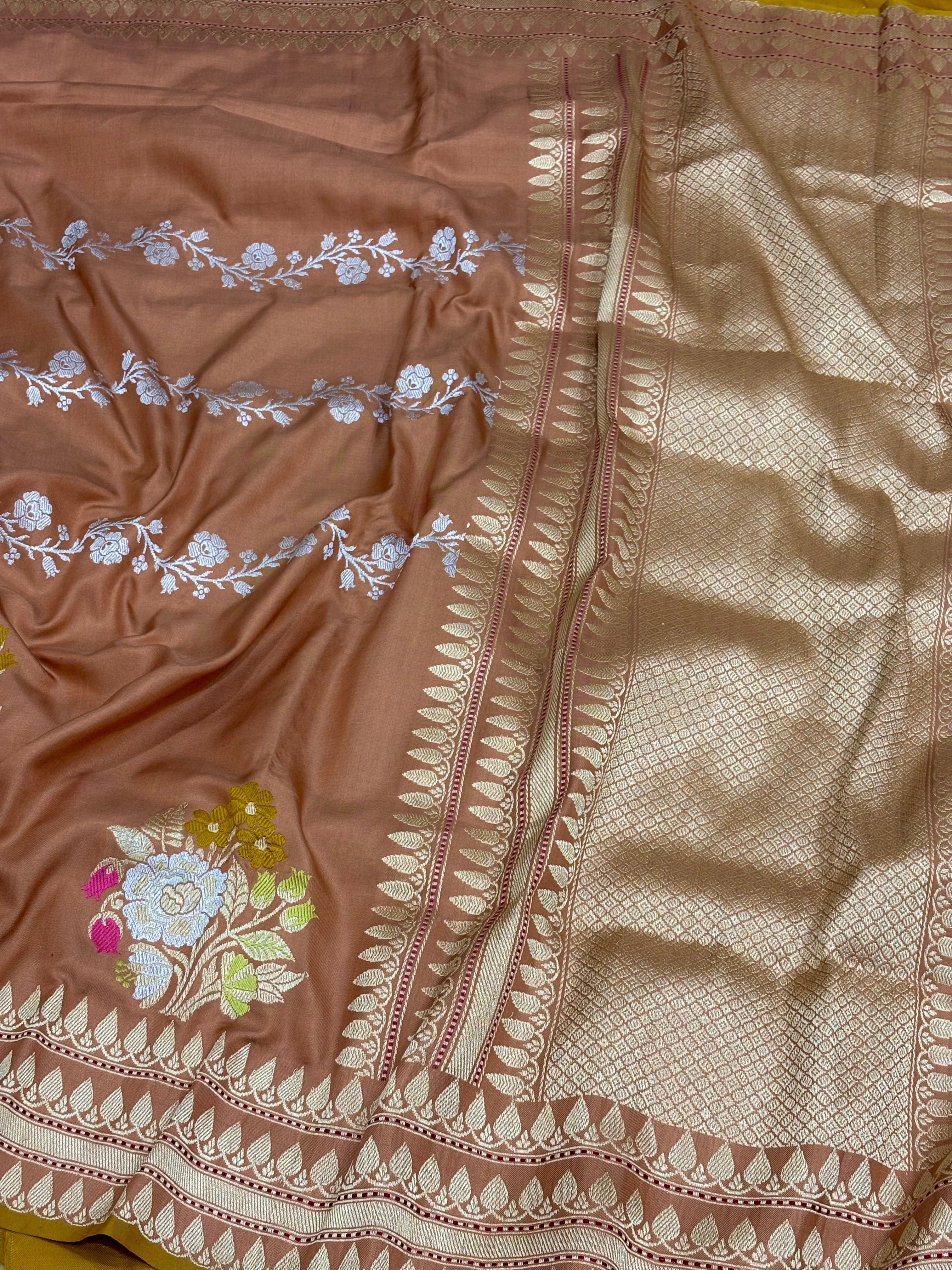 Coffee BrownBanarasi Pure Katan Silk Handwoven Saree