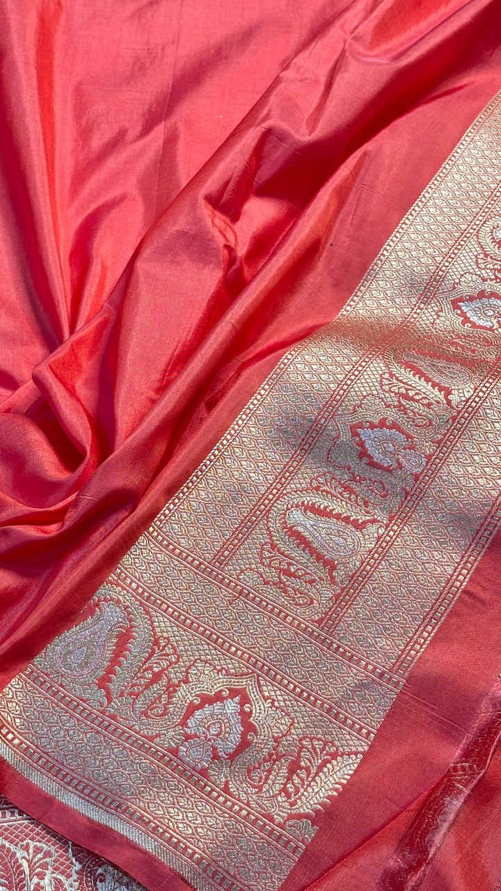 Rani Red Pure Banarasi Katan Silk Saree