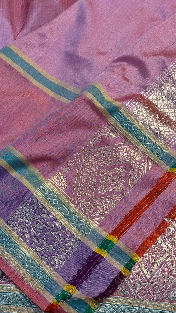 Lavender Pure Banarasi Katan Silk Saree