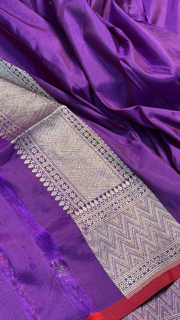 Purple Pure Banarasi Katan Silk Saree