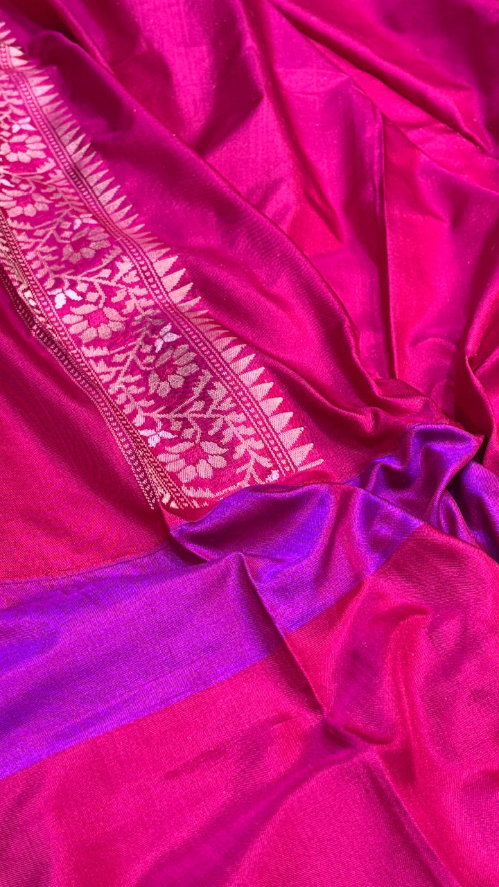 Festive Orange Pure Banarasi Ektara Silk Handwoven Saree