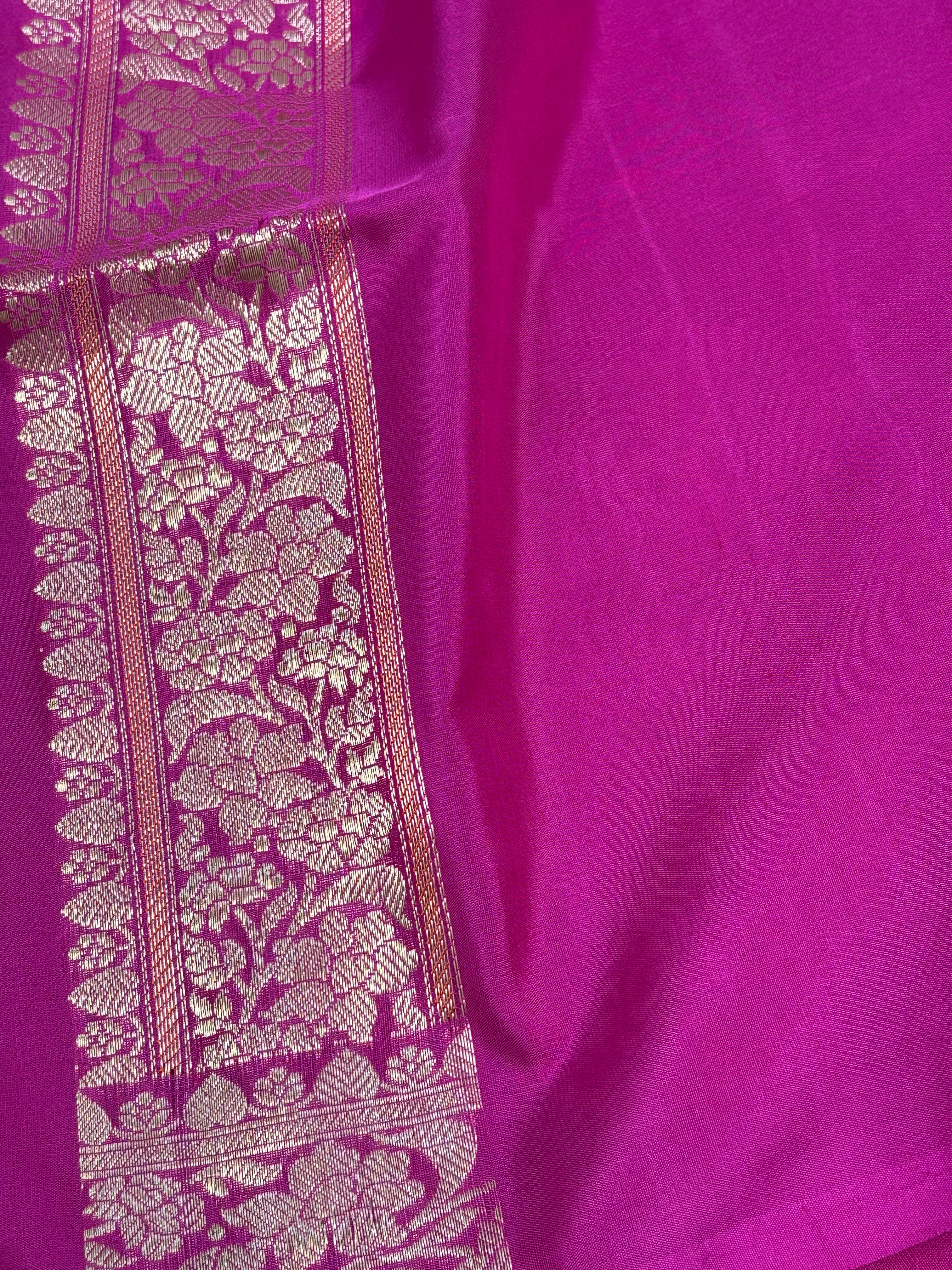 Pink Banarasi Katan Silk Gulfam Buta Meenakari Saree