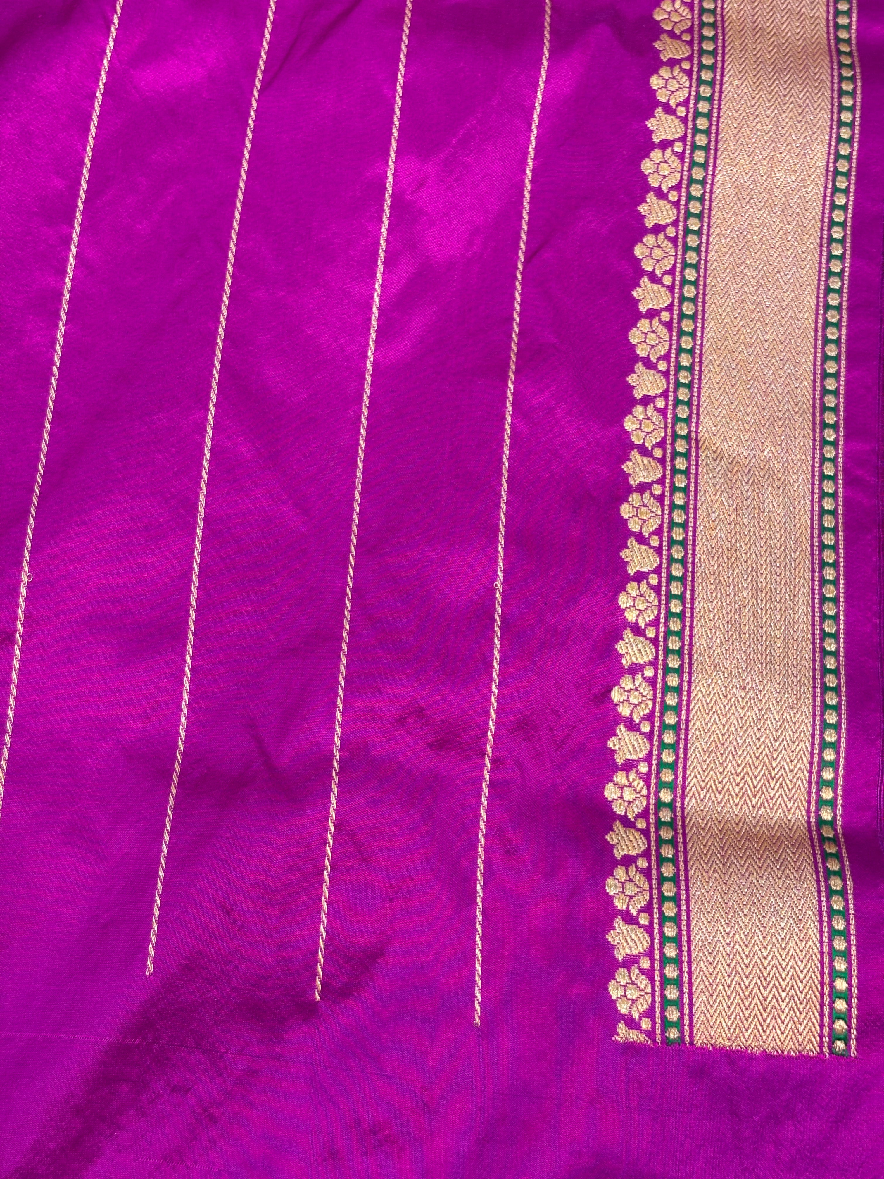 Pink Traditional Banarasi Katan Silk Saree with Paisley Meenakari Border and Pallu